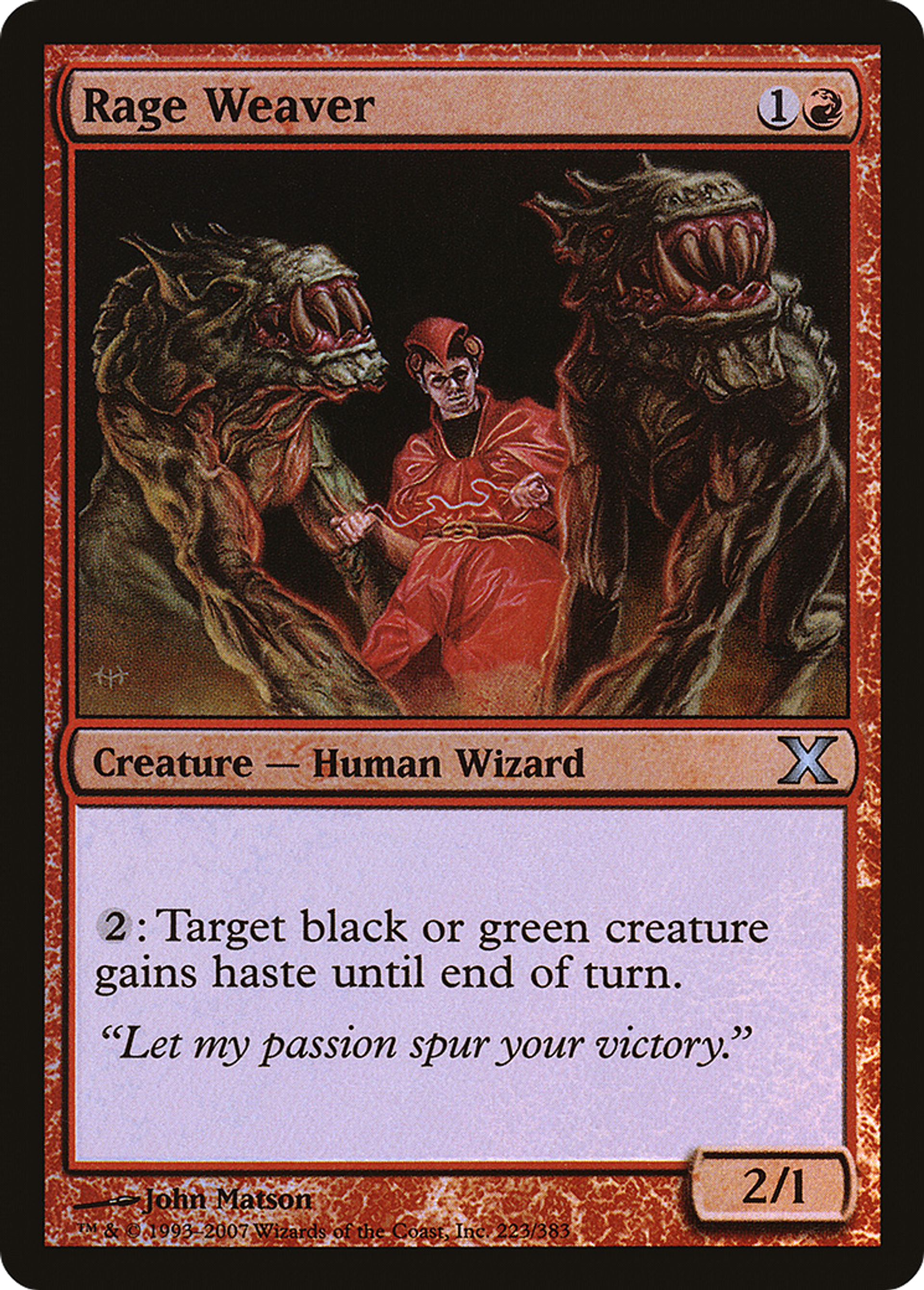 Rage Weaver — Tenth Edition — Magic: The Gathering