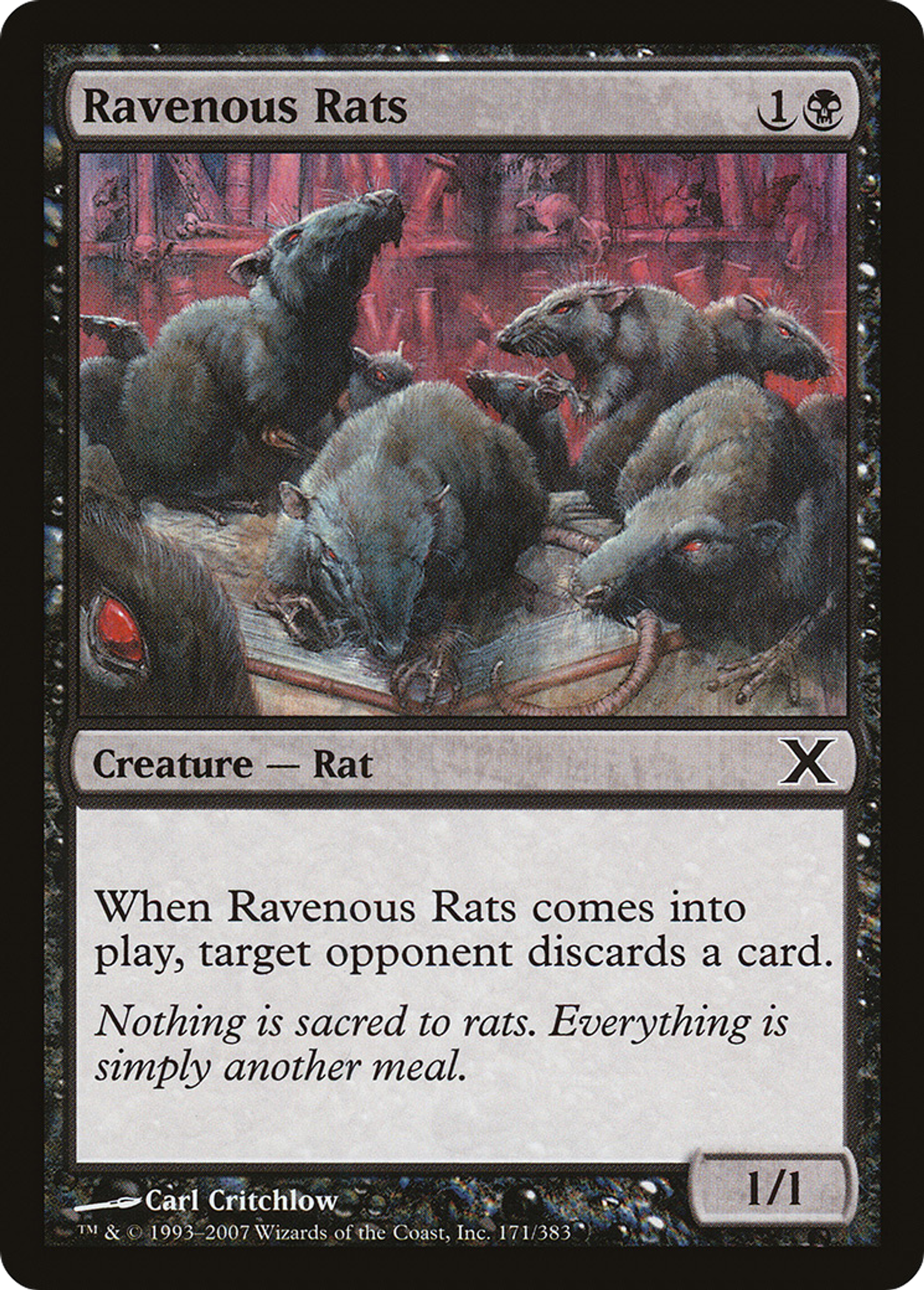 Ravenous Rats — Tenth Edition — Magic: The Gathering
