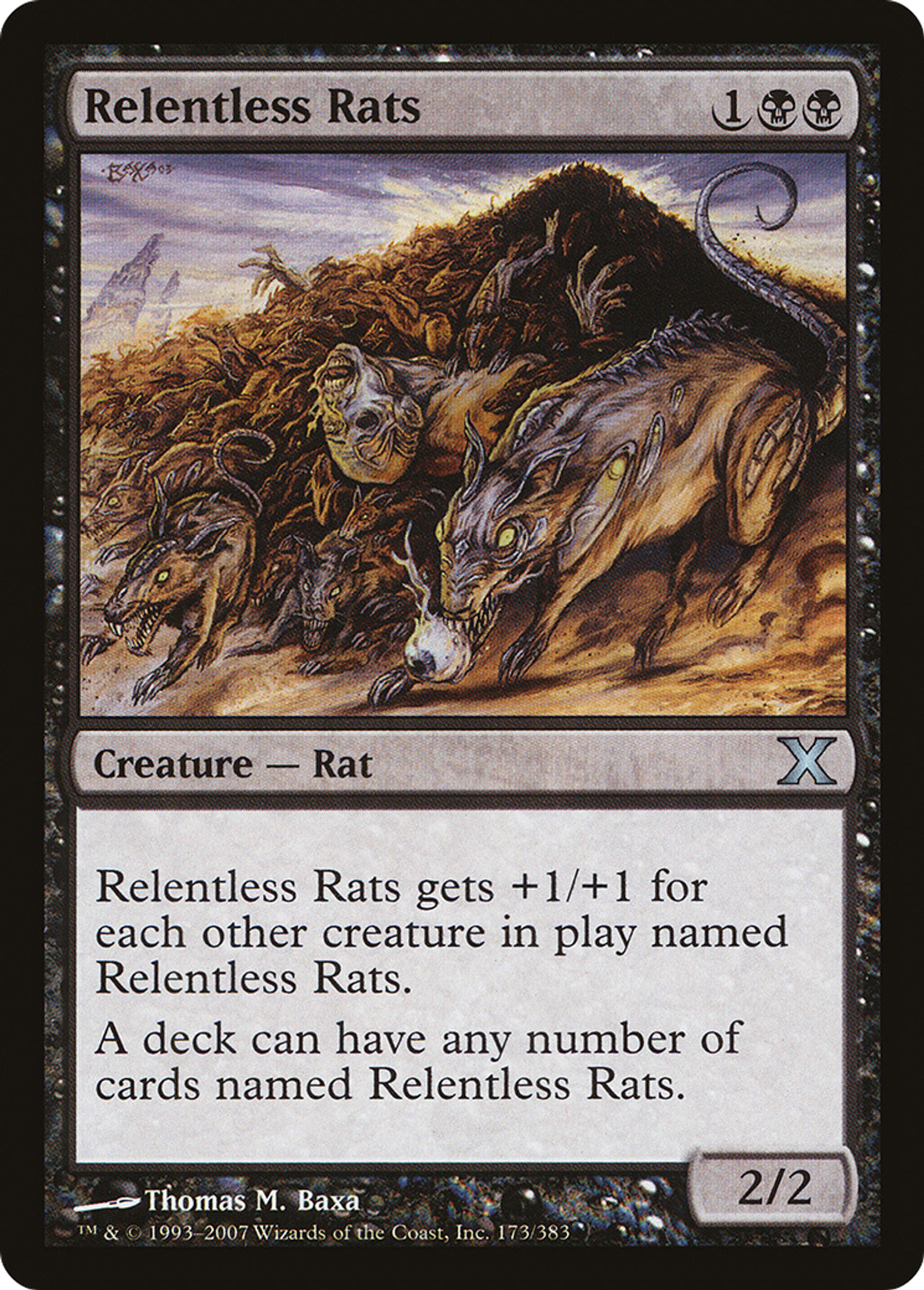 Relentless Rats — Tenth Edition — Magic: The Gathering