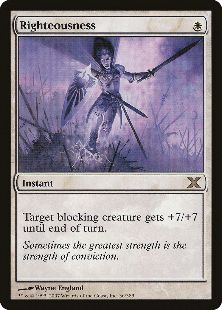 Righteousness — Tenth Edition — Magic: The Gathering