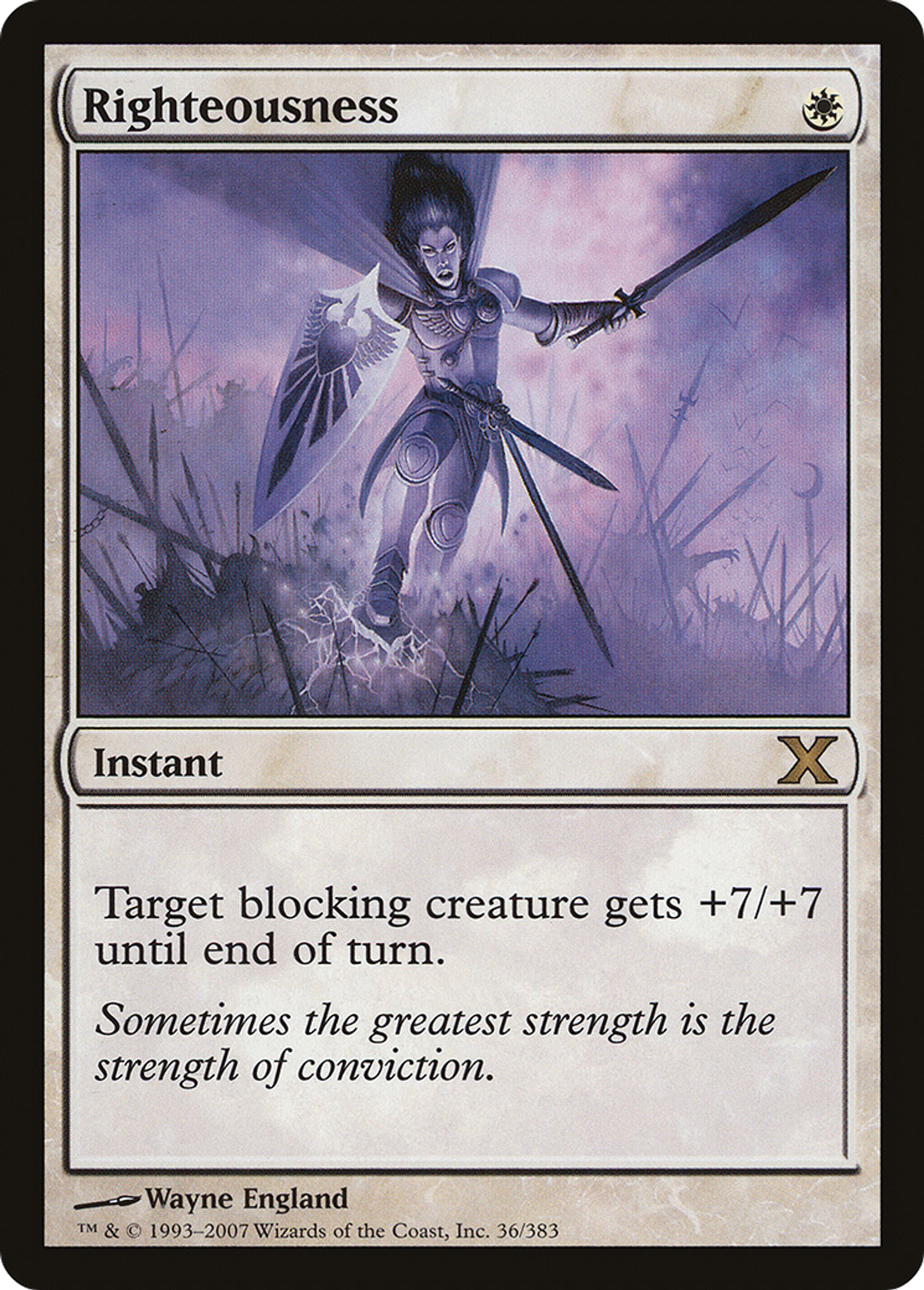 Righteousness — Tenth Edition — Magic: The Gathering