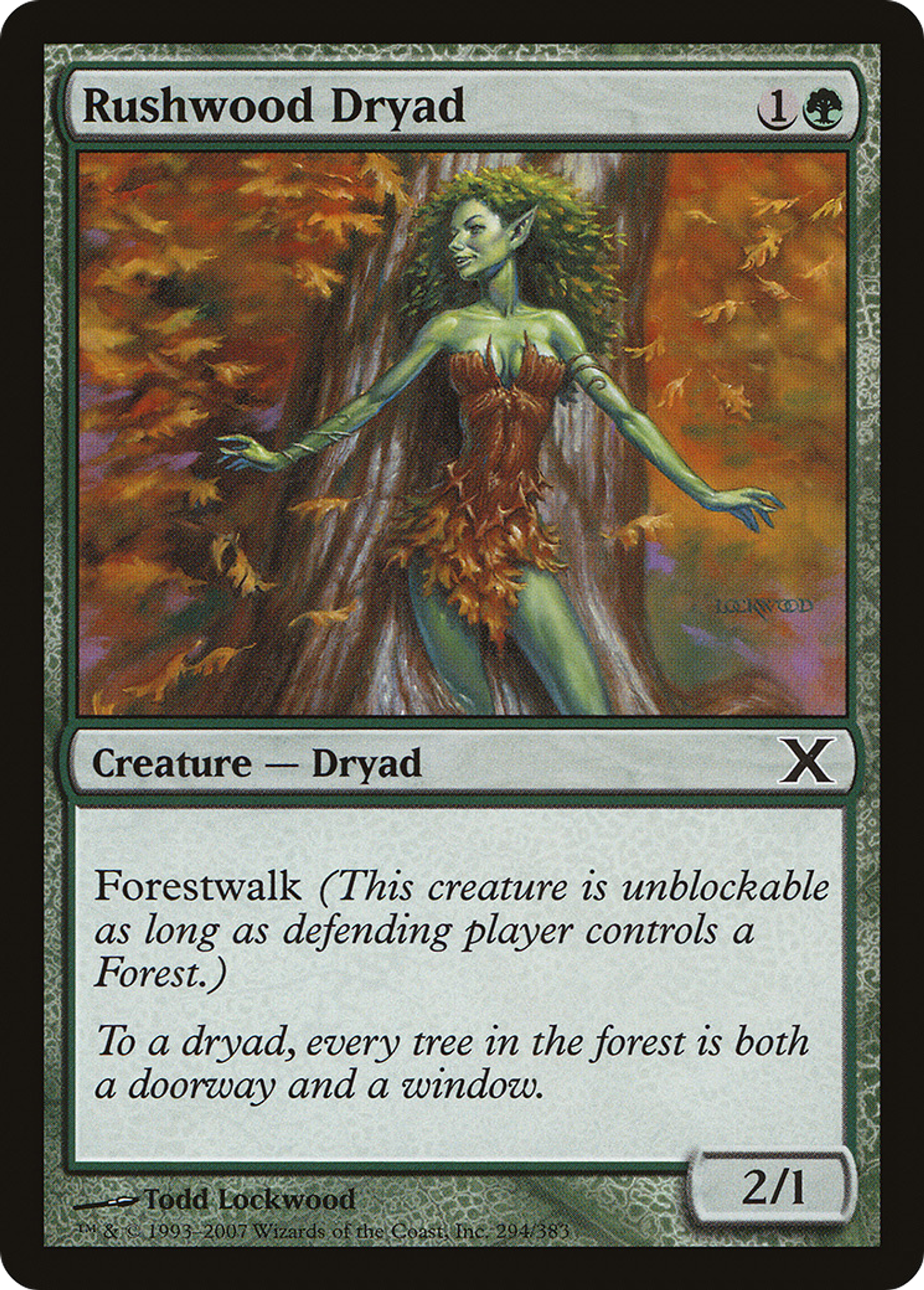 Rushwood Dryad — Tenth Edition — Magic: The Gathering