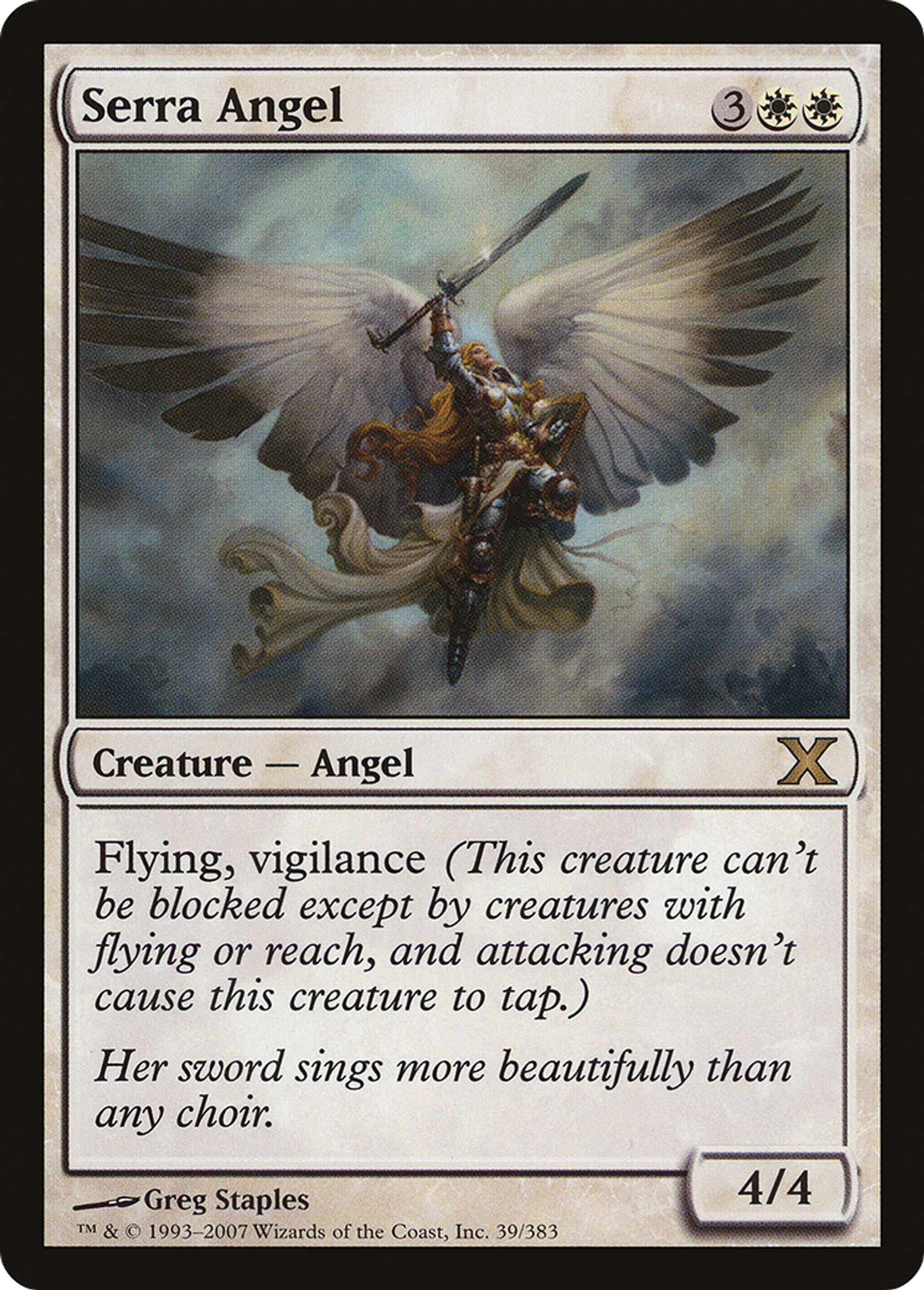 Serra Angel — Tenth Edition — Magic: The Gathering