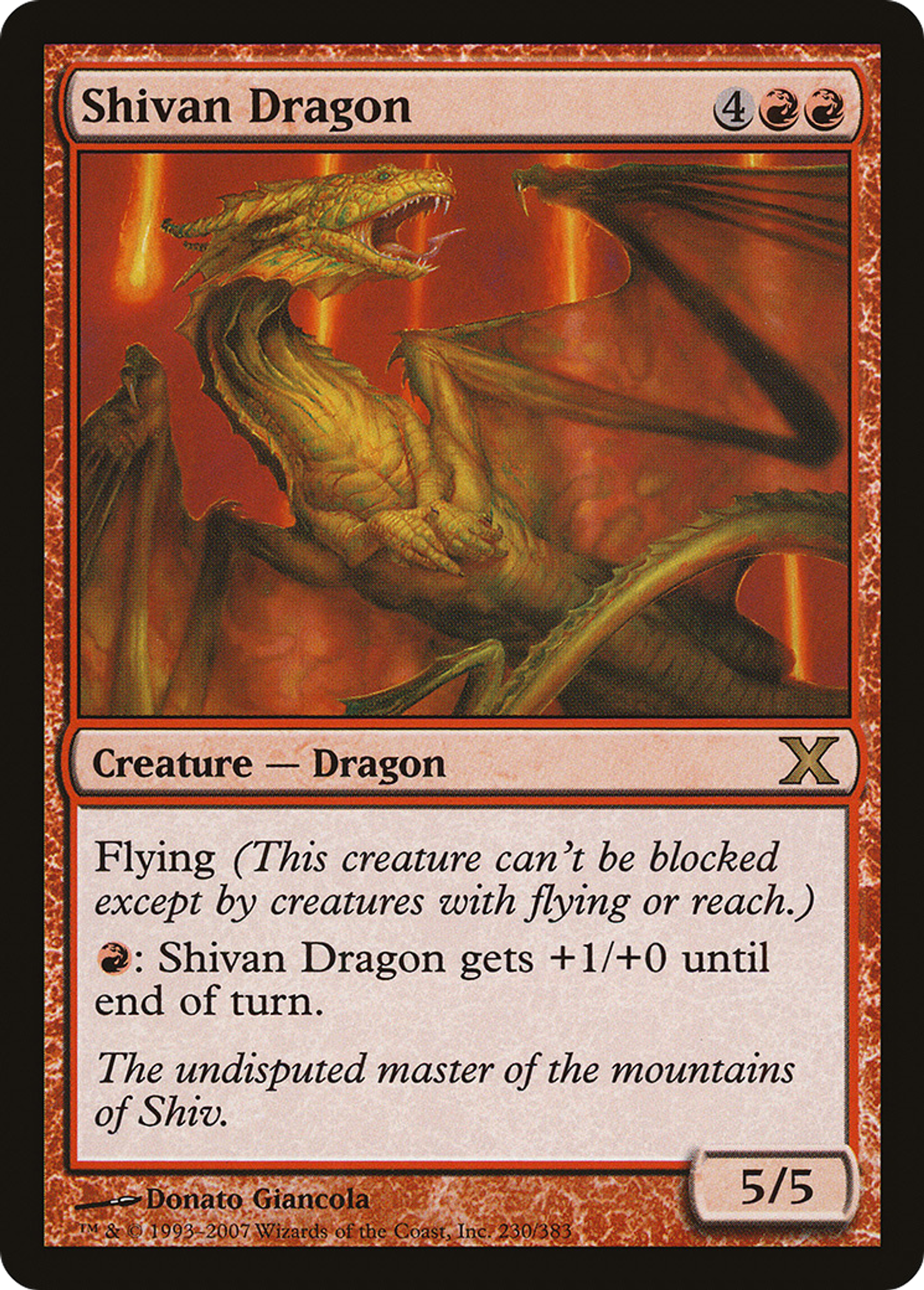 Shivan Dragon — Tenth Edition — Magic: The Gathering