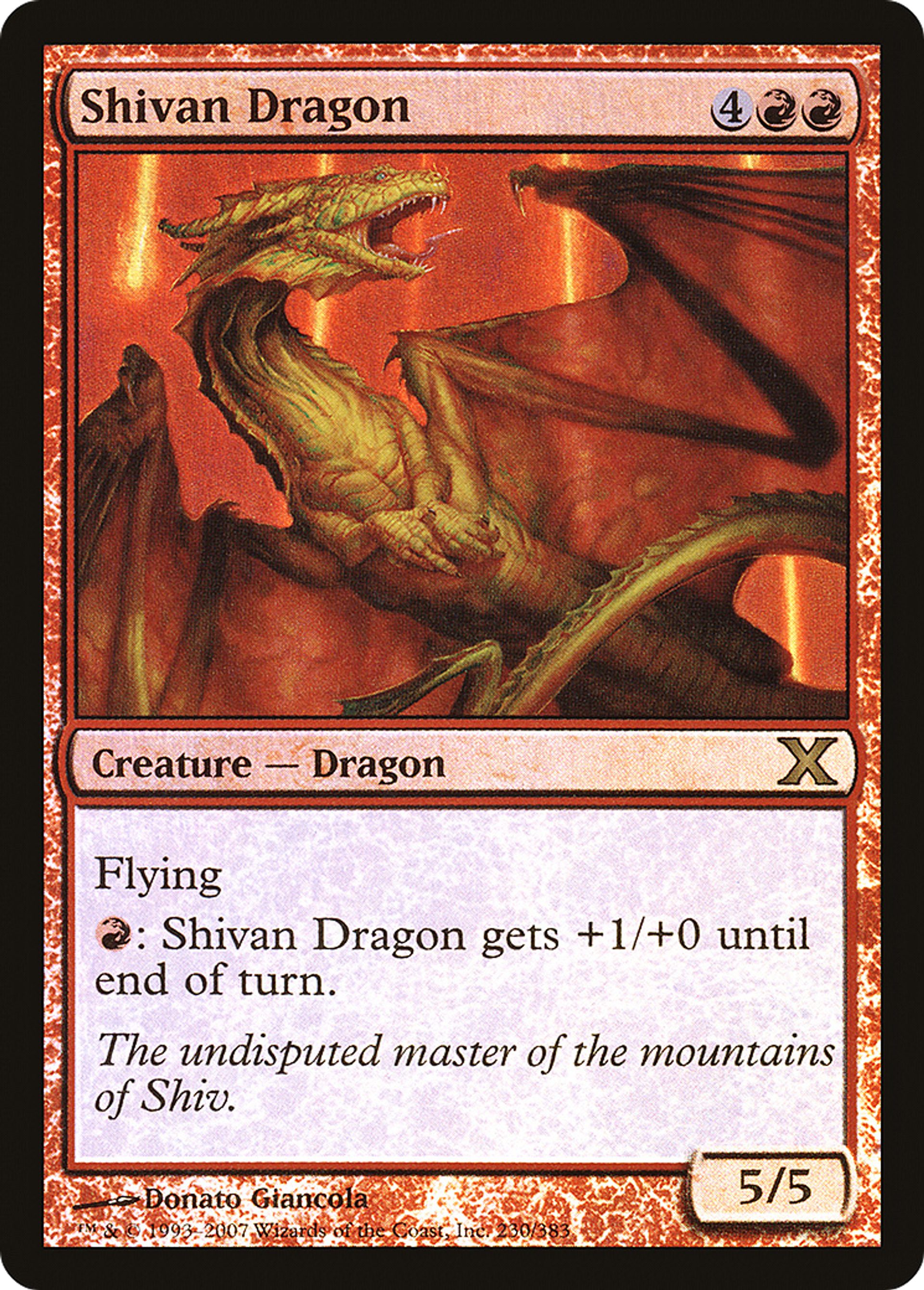 Shivan Dragon — Tenth Edition — Magic: The Gathering