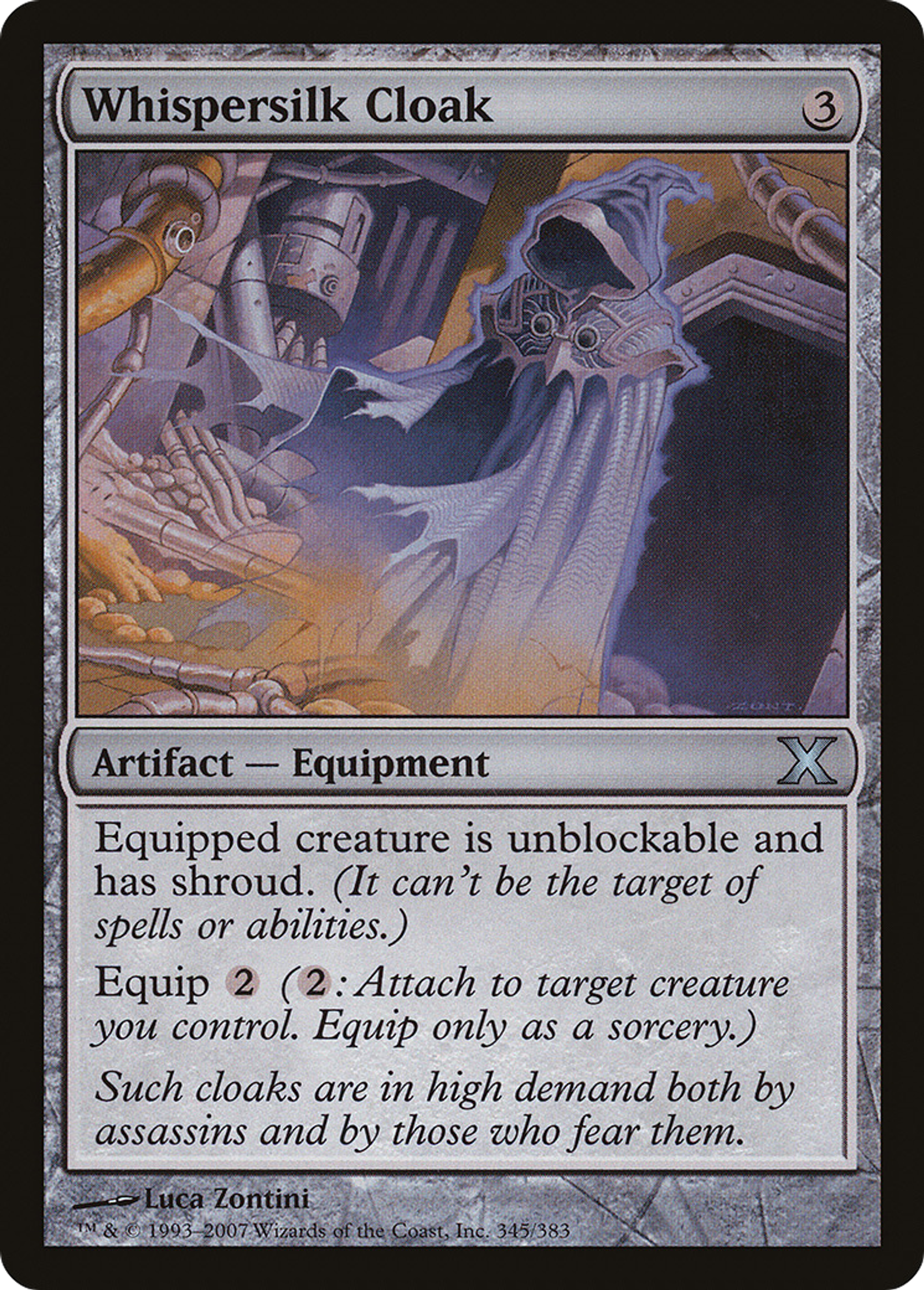 Whispersilk Cloak — Tenth Edition — Magic: The Gathering