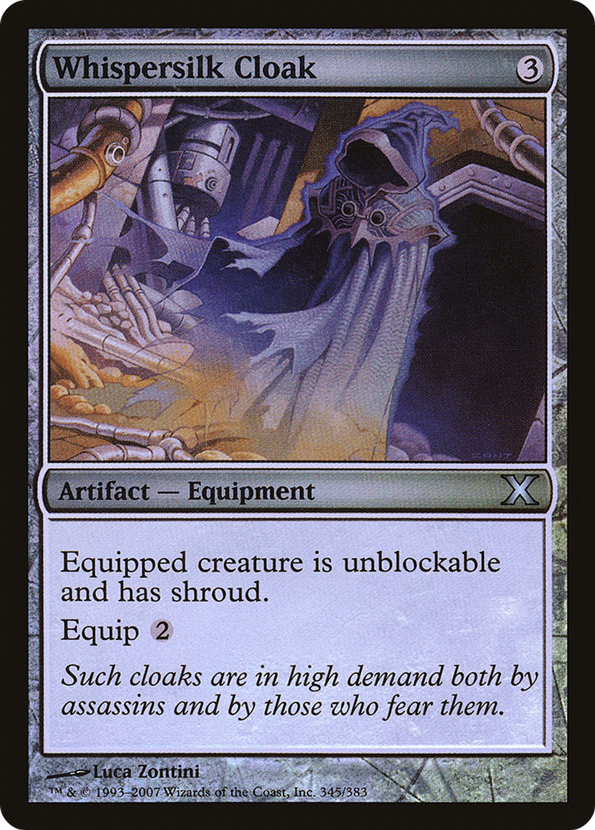 Whispersilk Cloak — Tenth Edition — Magic: The Gathering