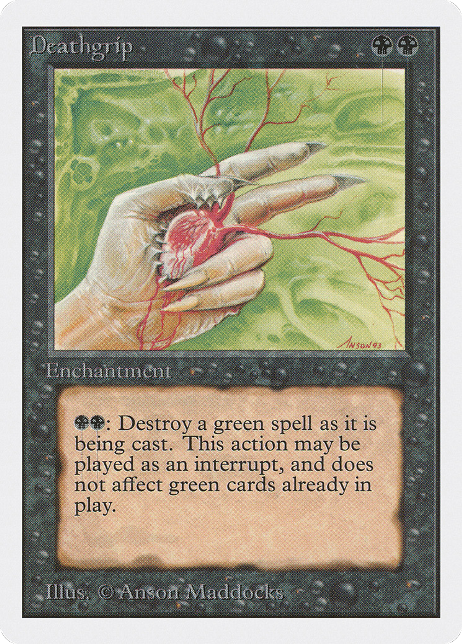 Deathgrip — Unlimited Edition — Magic: The Gathering
