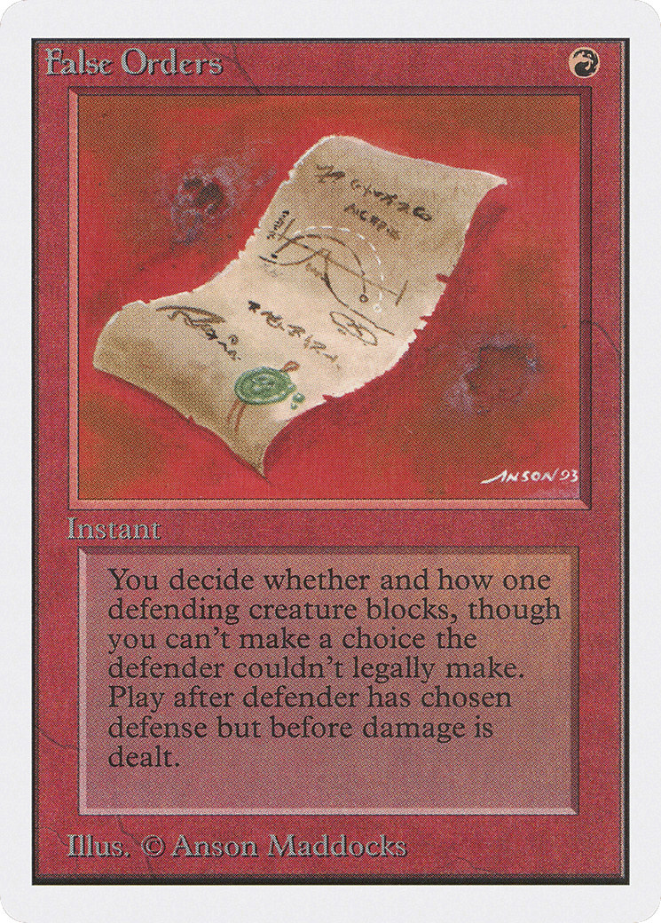 False Orders — Unlimited Edition — Magic: The Gathering