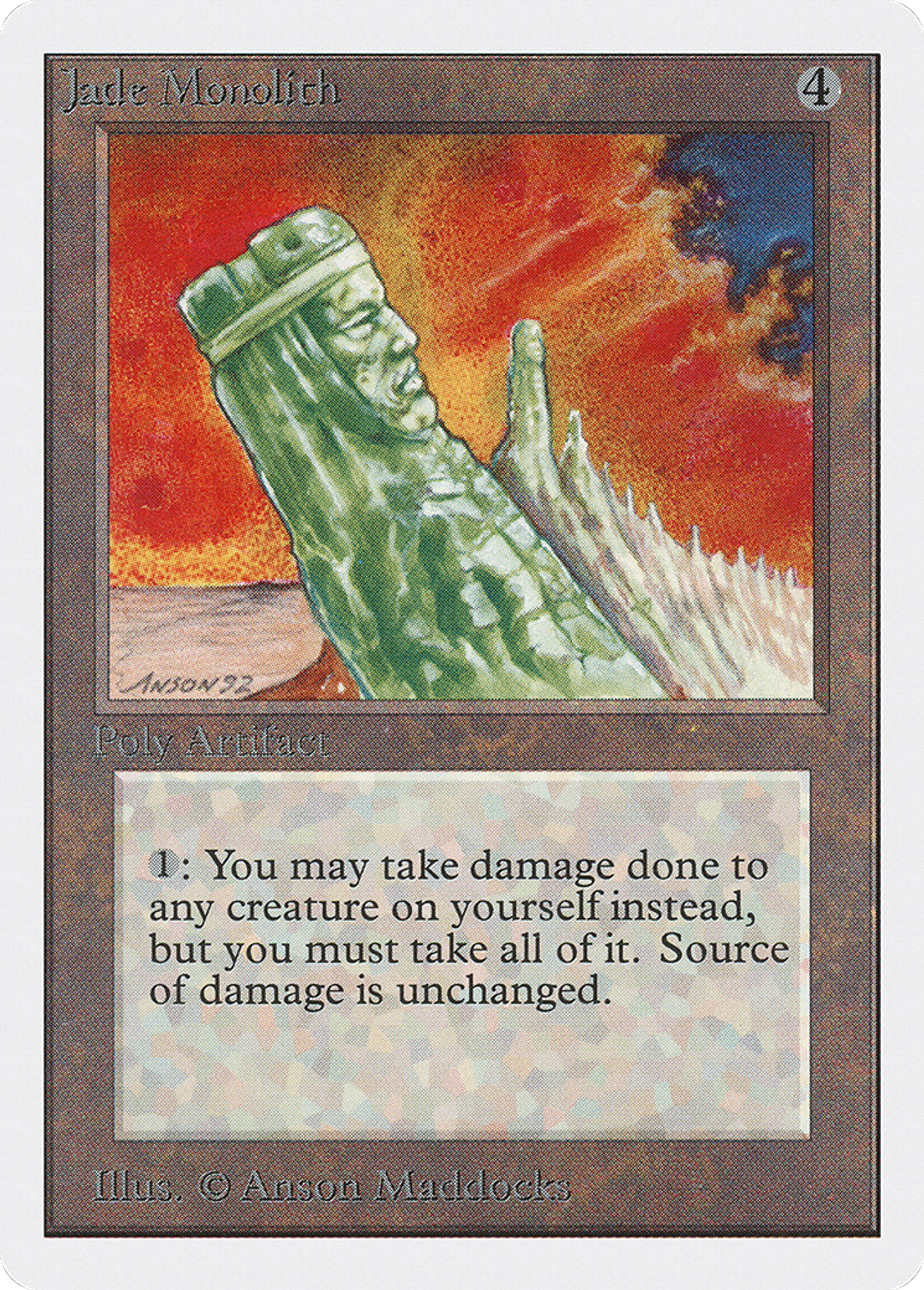 Jade Monolith — Unlimited Edition — Magic: The Gathering
