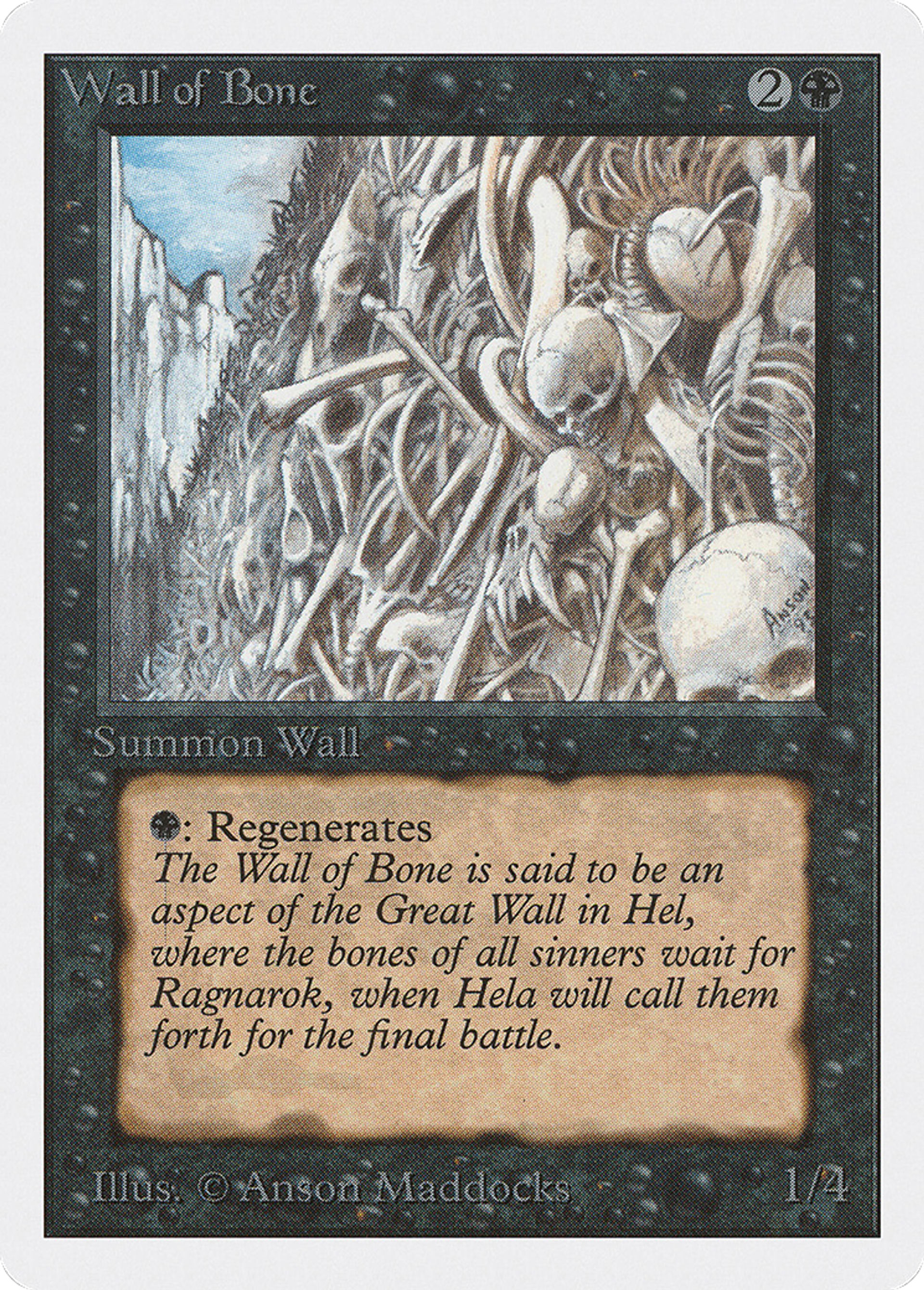 Wall of Bone — Unlimited Edition — Magic: The Gathering