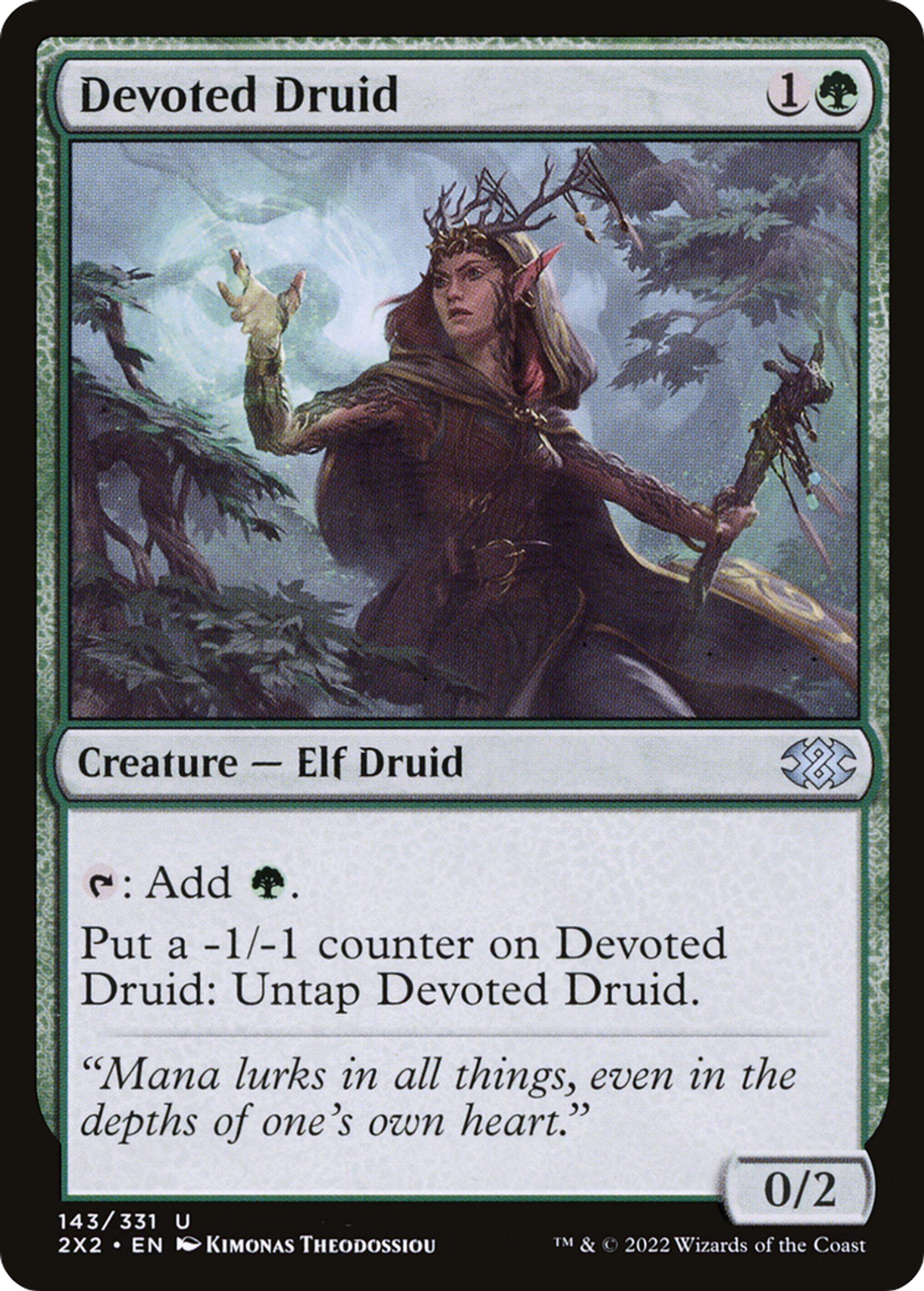Druidesse dévouée — Double Masters 2022 — Magic: The Gathering