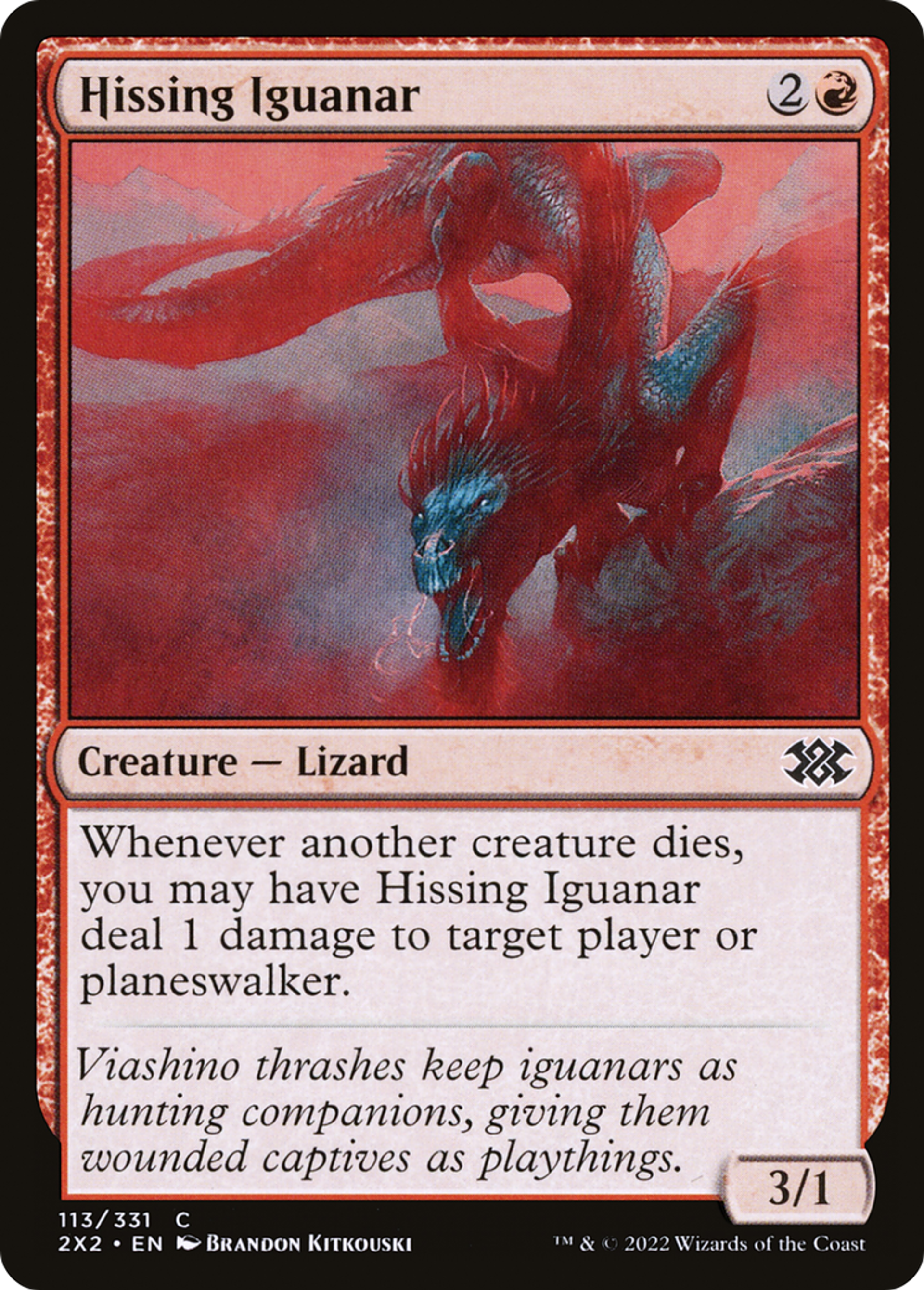 Hissing Iguanar — Double Masters 2022 — Magic: The Gathering