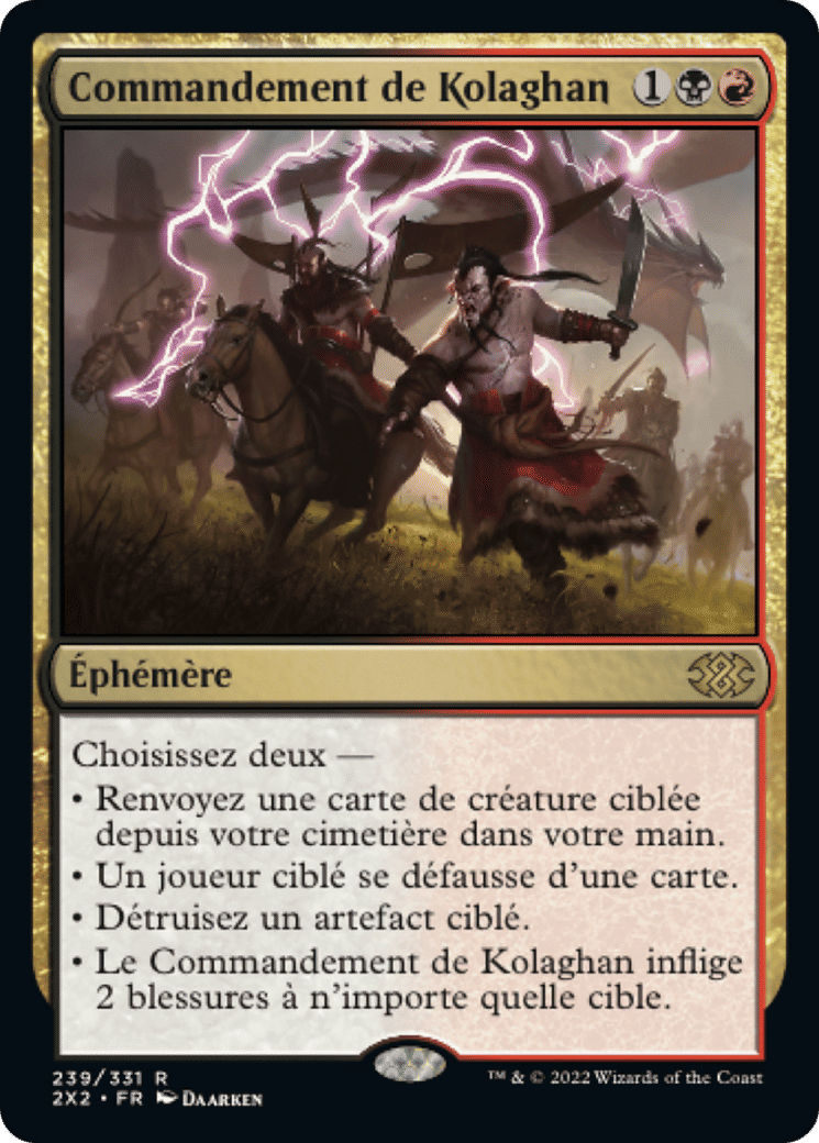 Commandement de Kolaghan — Double Masters 2022 — Magic: The Gathering