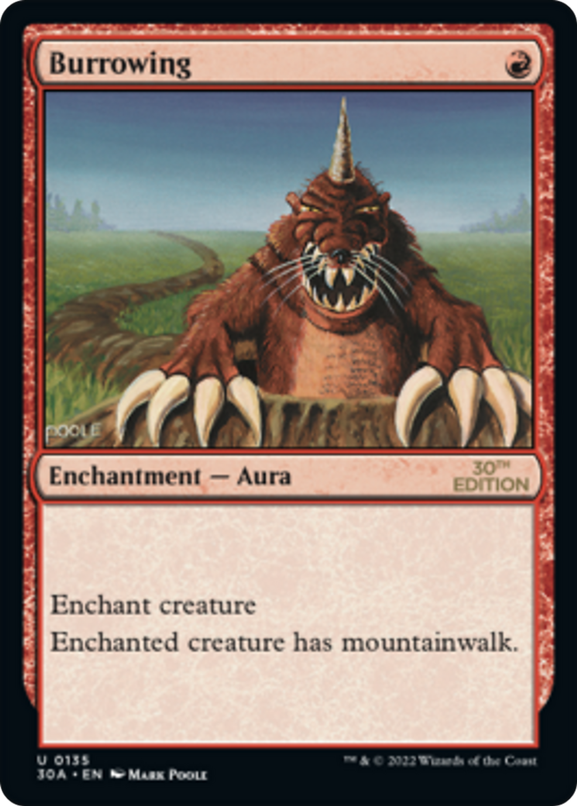 Burrowing — 30th Anniversary Edition — Magic: The Gathering