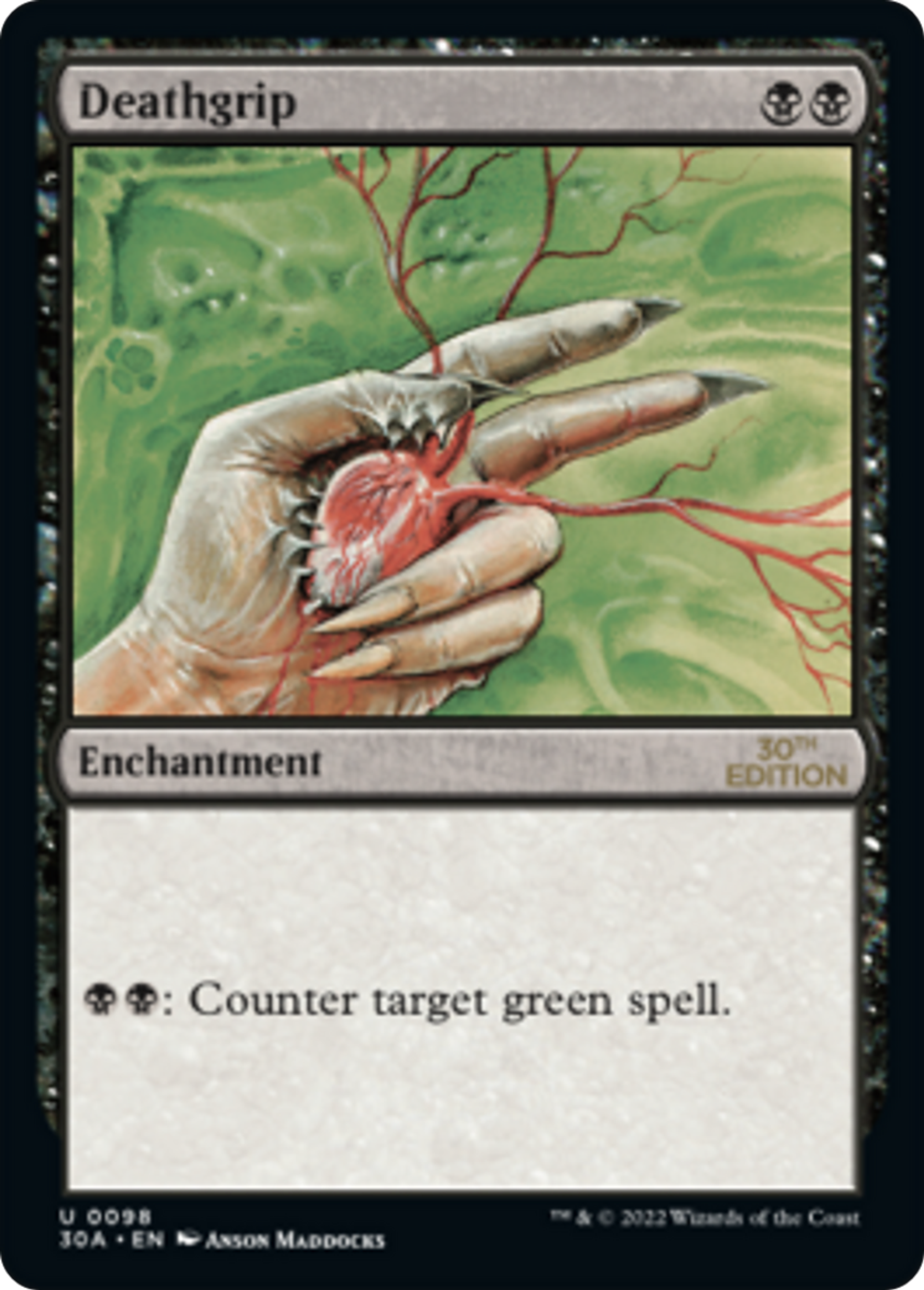 Deathgrip — 30th Anniversary Edition — Magic: The Gathering
