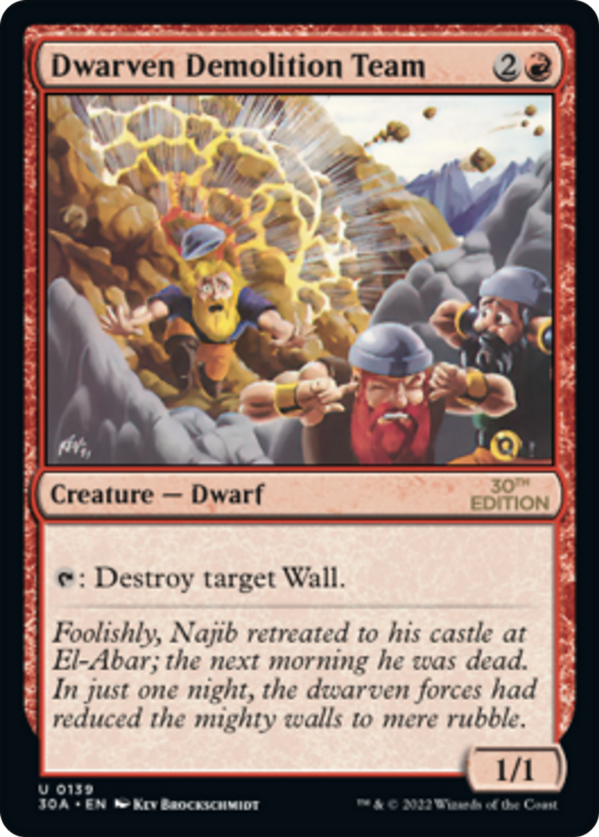 Dwarven Demolition Team — 30th Anniversary Edition — Magic: The Gathering