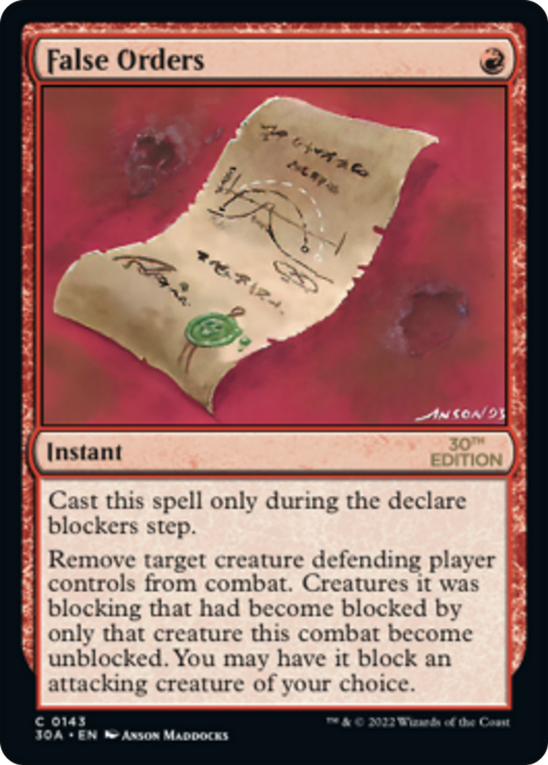 False Orders — 30th Anniversary Edition — Magic: The Gathering
