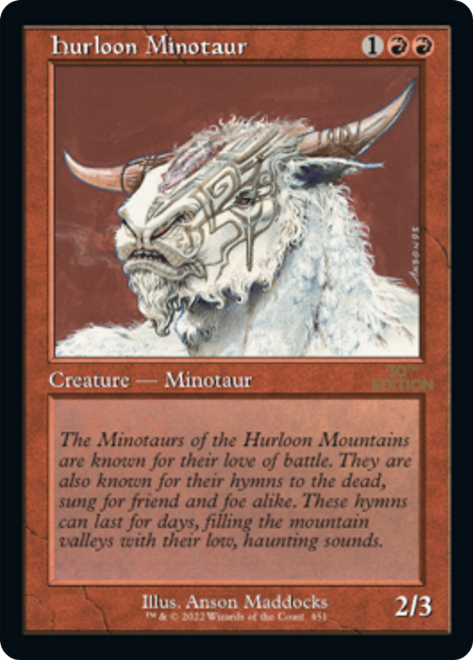Minotaure de l'Hurloon — 30th Anniversary Edition — Magic: The Gathering