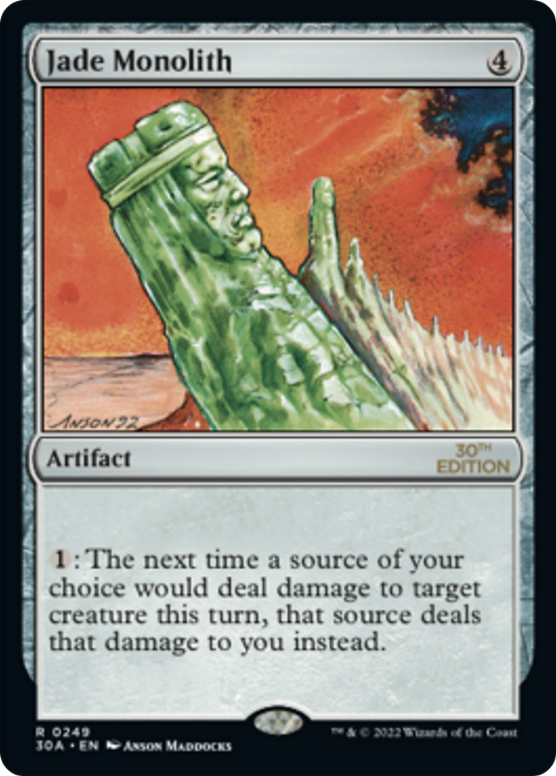 Jade Monolith — 30th Anniversary Edition — Magic: The Gathering