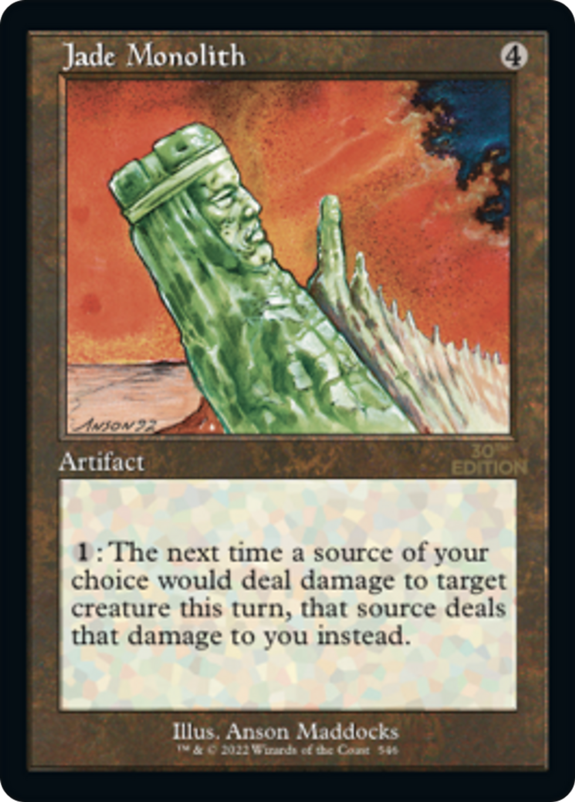 Jade Monolith — 30th Anniversary Edition — Magic: The Gathering