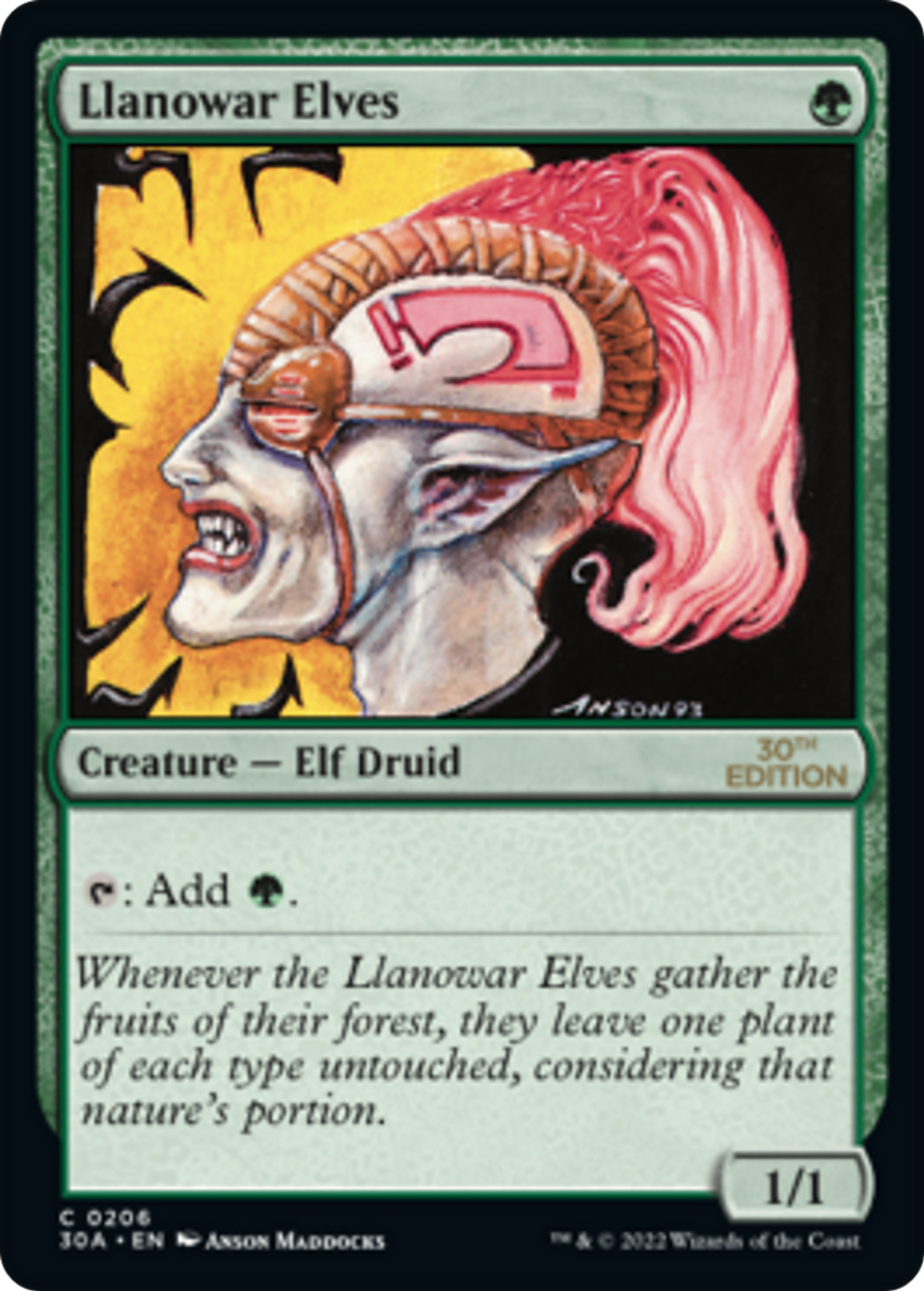 Llanowar Elves — 30th Anniversary Edition — Magic: The Gathering