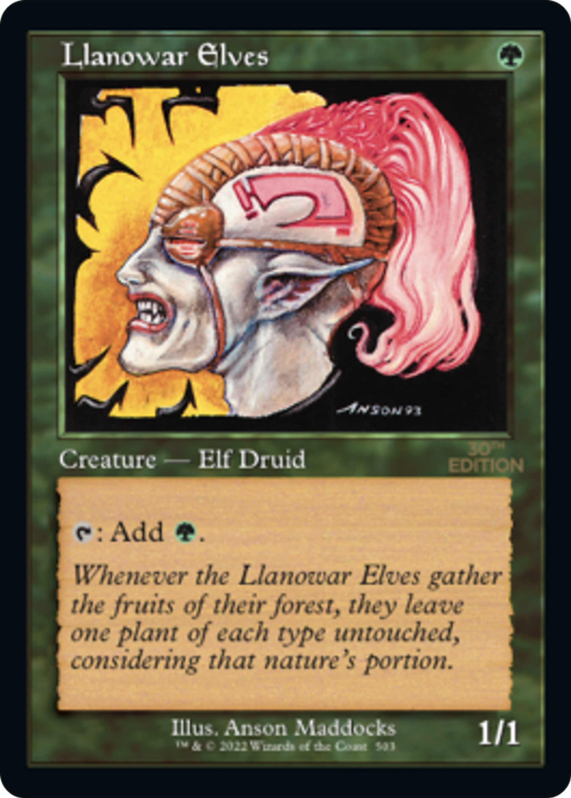 Llanowar Elves — 30th Anniversary Edition — Magic: The Gathering