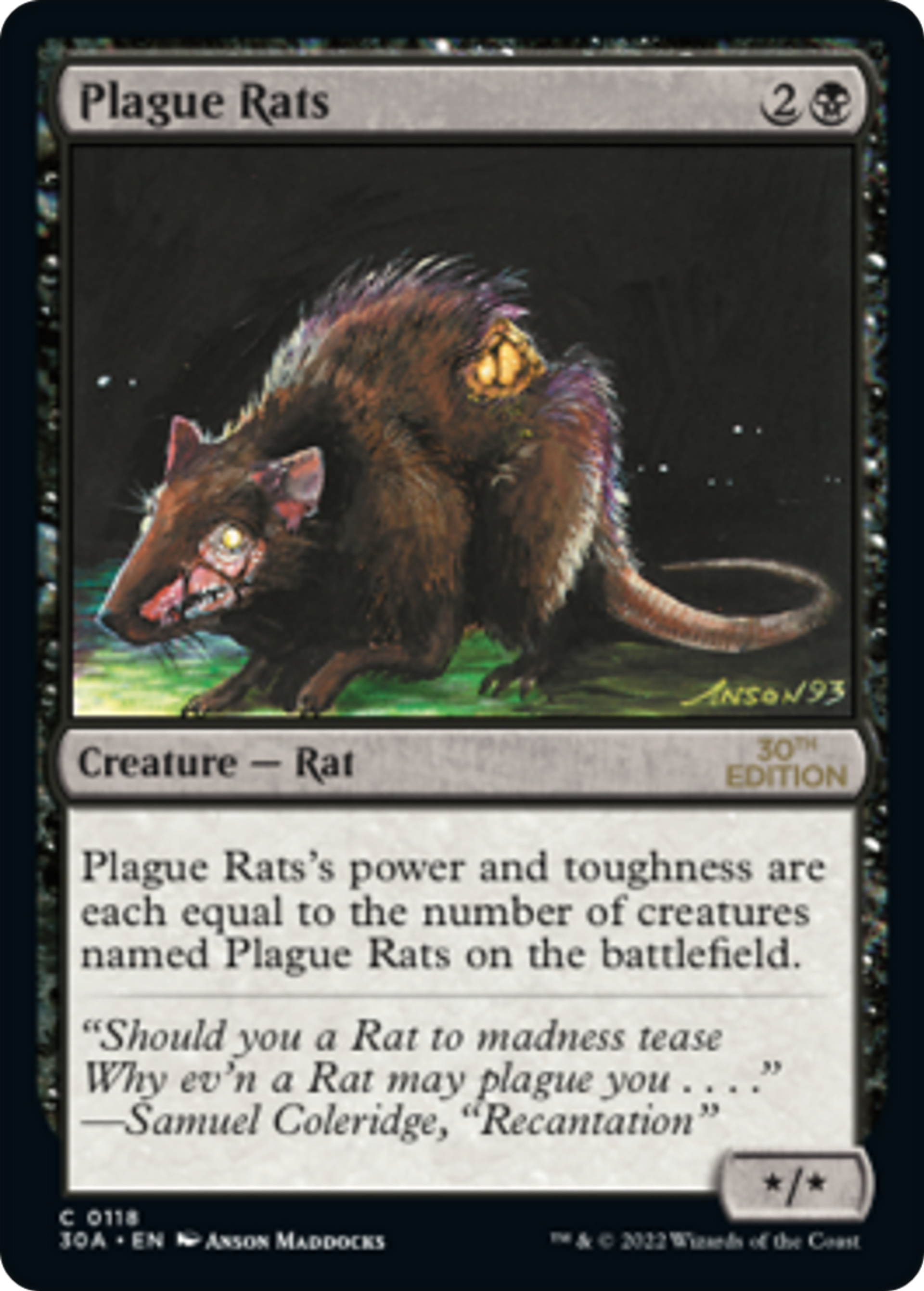 Plague Rats — 30th Anniversary Edition — Magic: The Gathering