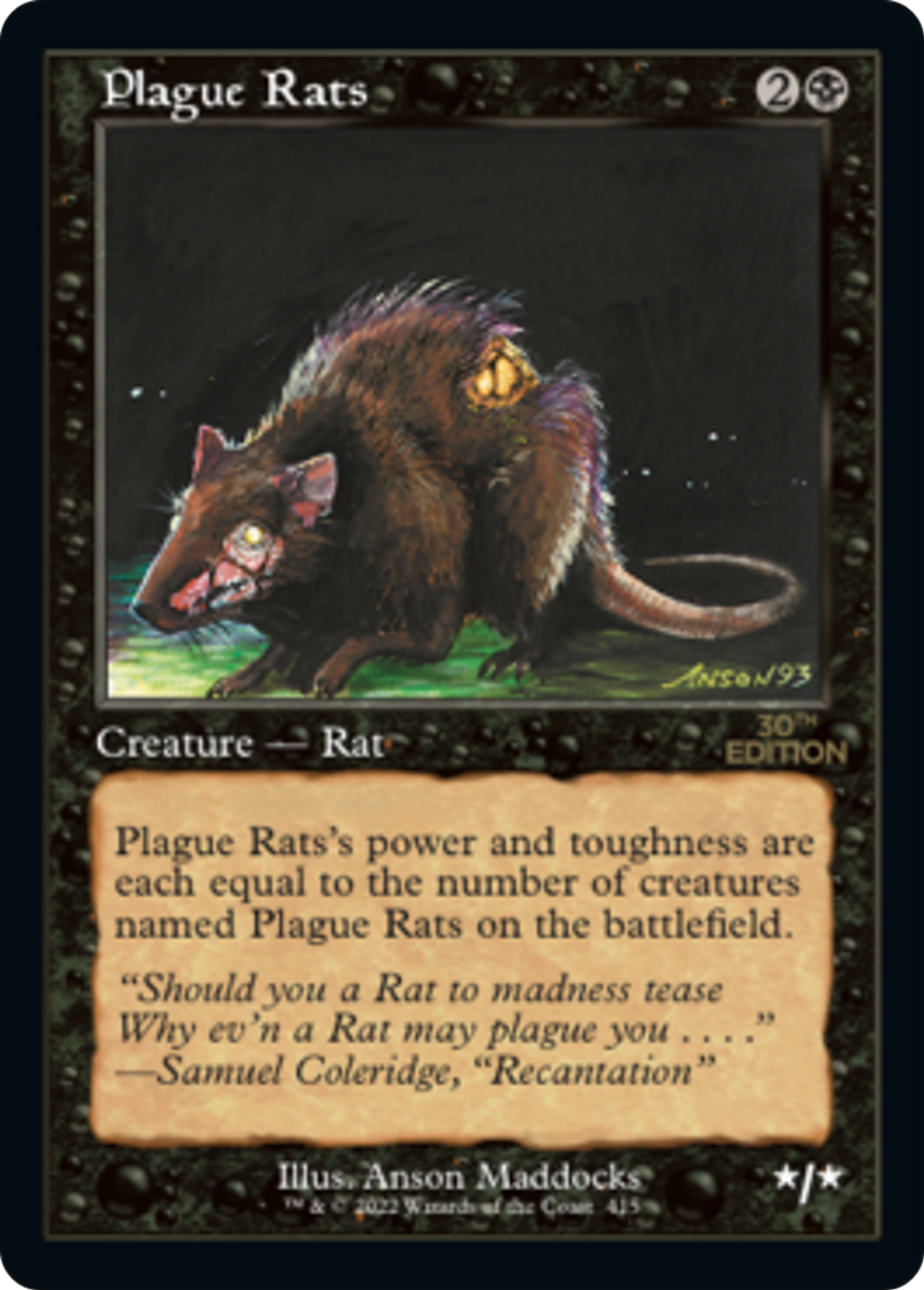 Plague Rats — 30th Anniversary Edition — Magic: The Gathering