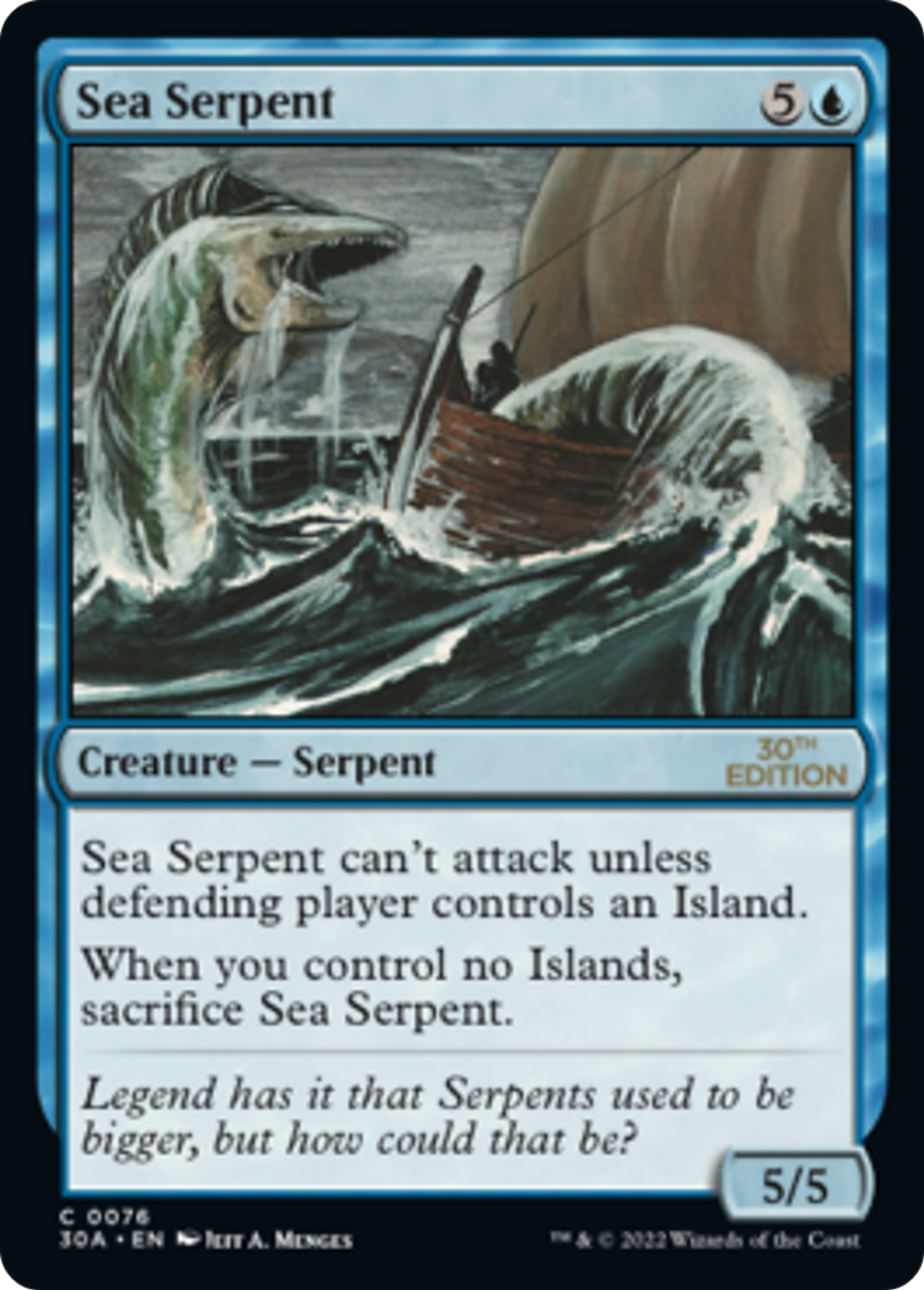 Sea Serpent — 30th Anniversary Edition — Magic: The Gathering