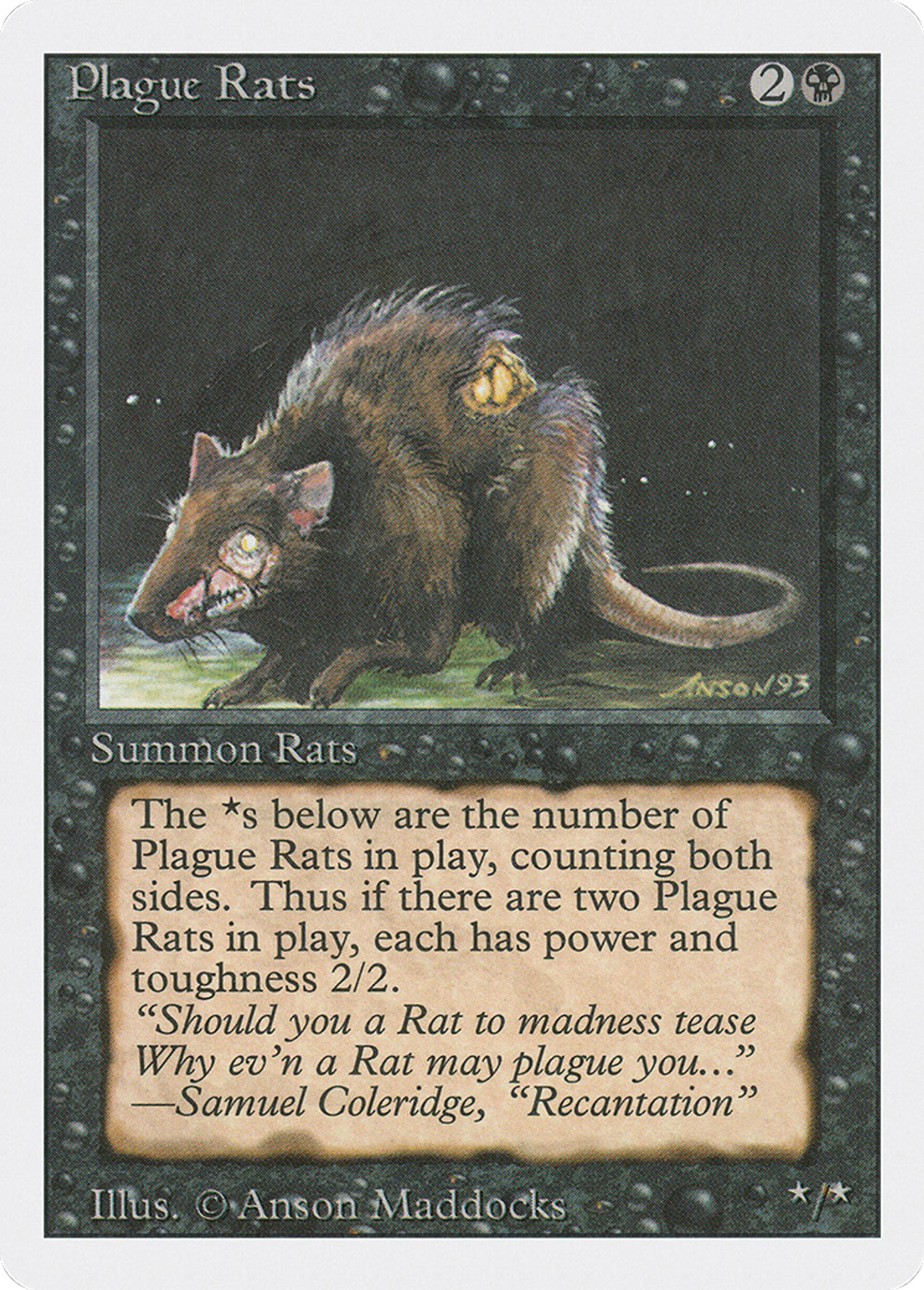 Plague Rats — Revised Edition — Magic: The Gathering