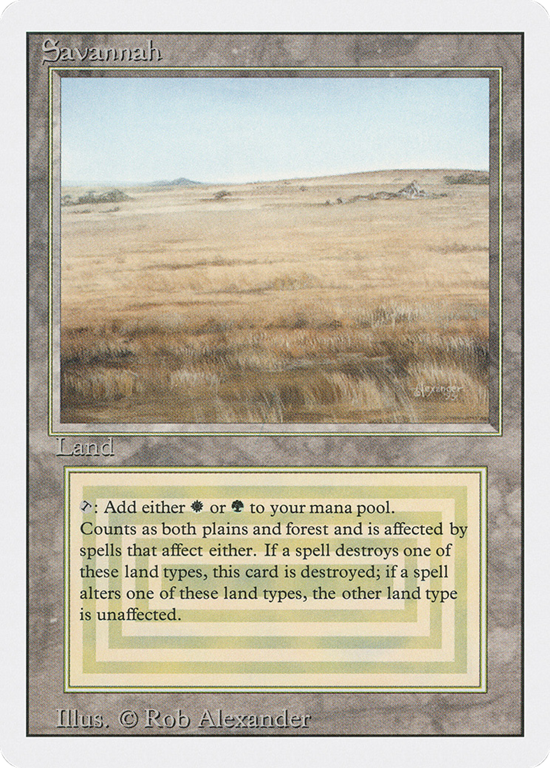 Savannah — Revised Edition — Magic: The Gathering