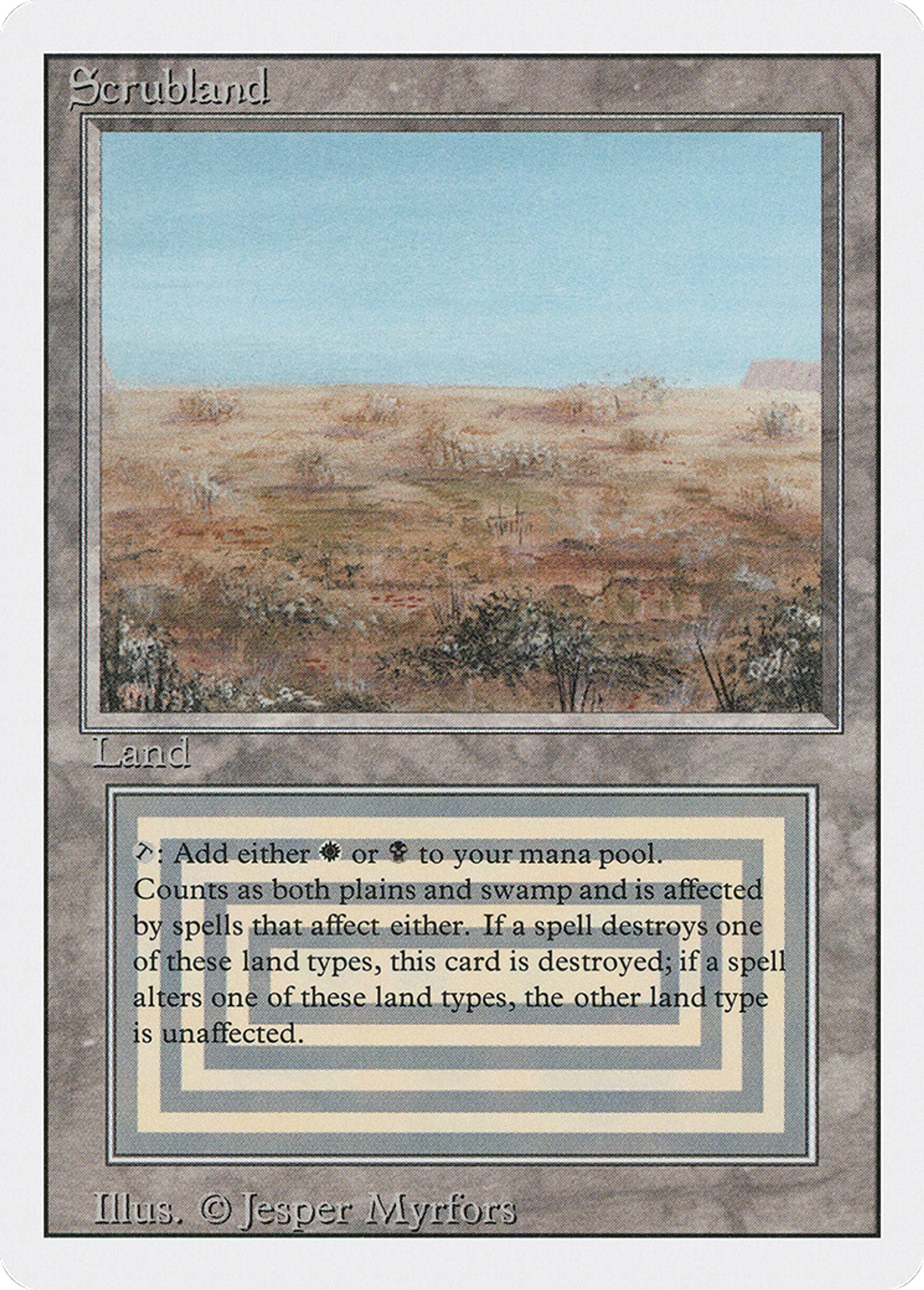 Scrubland — Revised Edition — Magic: The Gathering