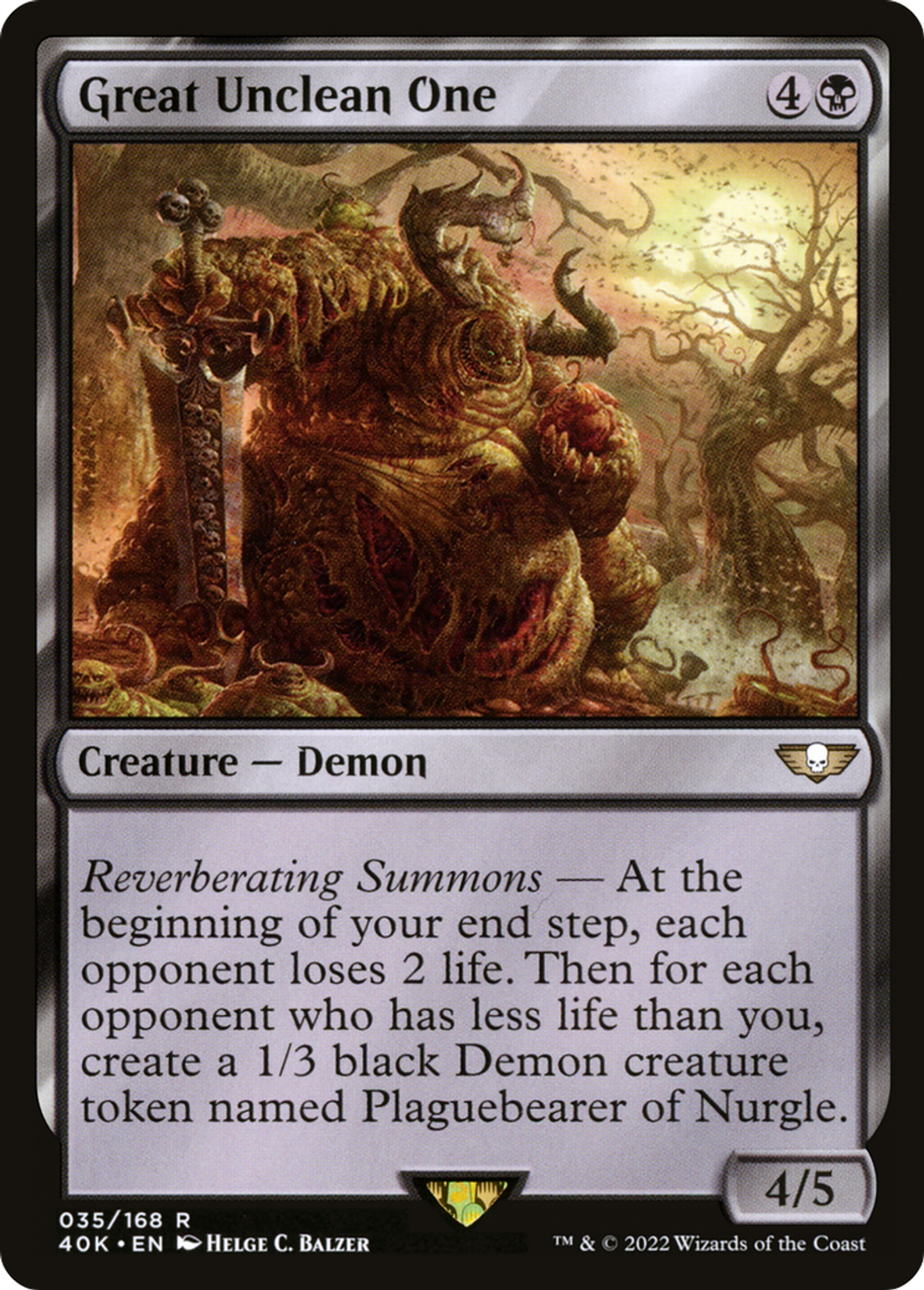 Great Unclean One — Warhammer 40,000 Commander — Magic: The Gathering