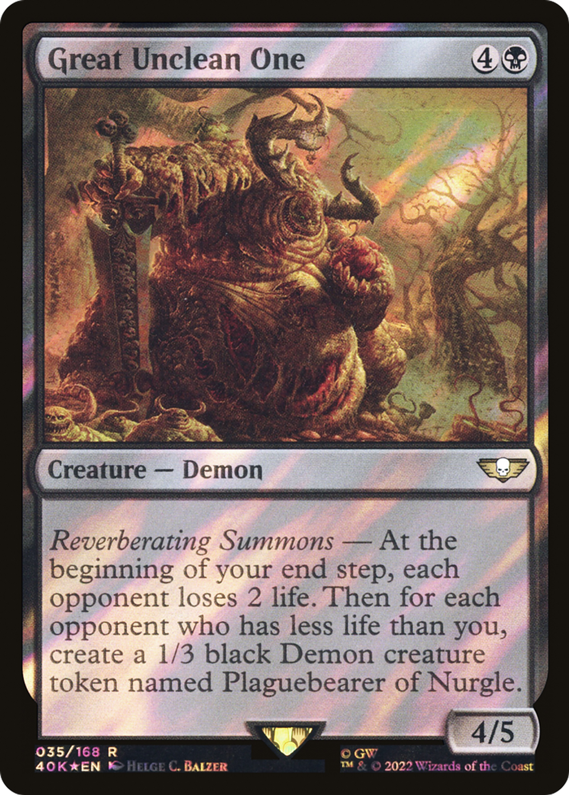 Great Unclean One — Warhammer 40,000 Commander — Magic: The Gathering