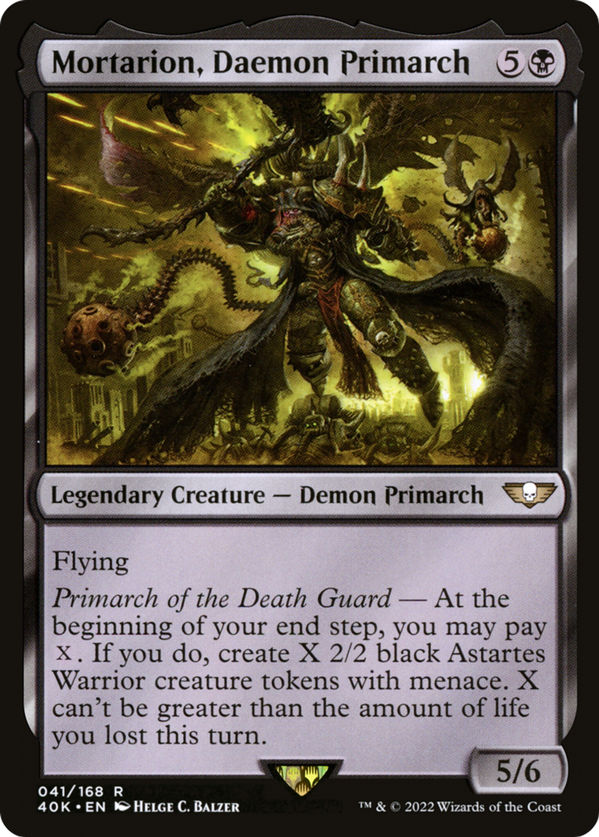 Mortarion, Daemon Primarch — Warhammer 40,000 Commander — Magic: The Gathering