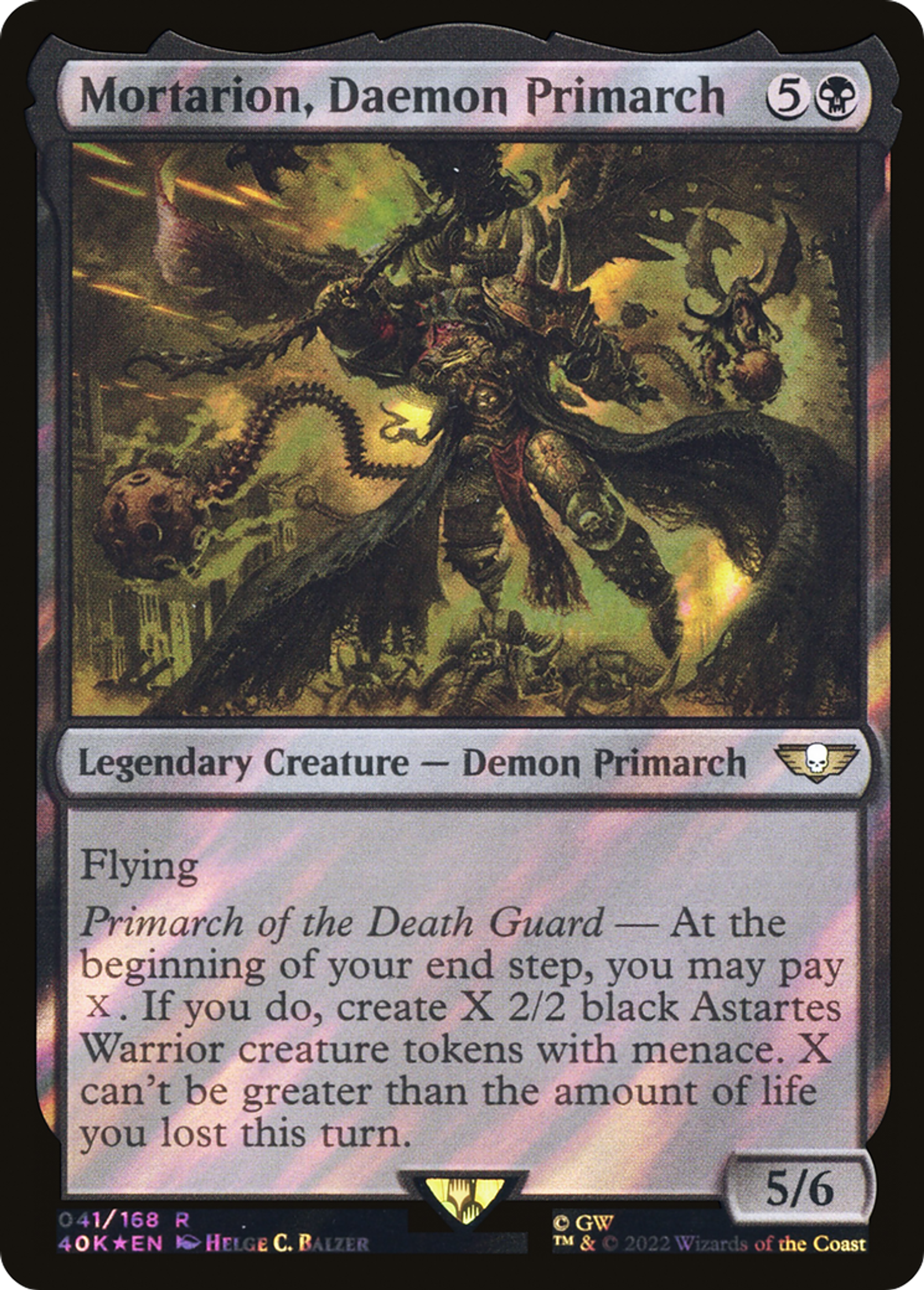 Mortarion, Daemon Primarch — Warhammer 40,000 Commander — Magic: The Gathering