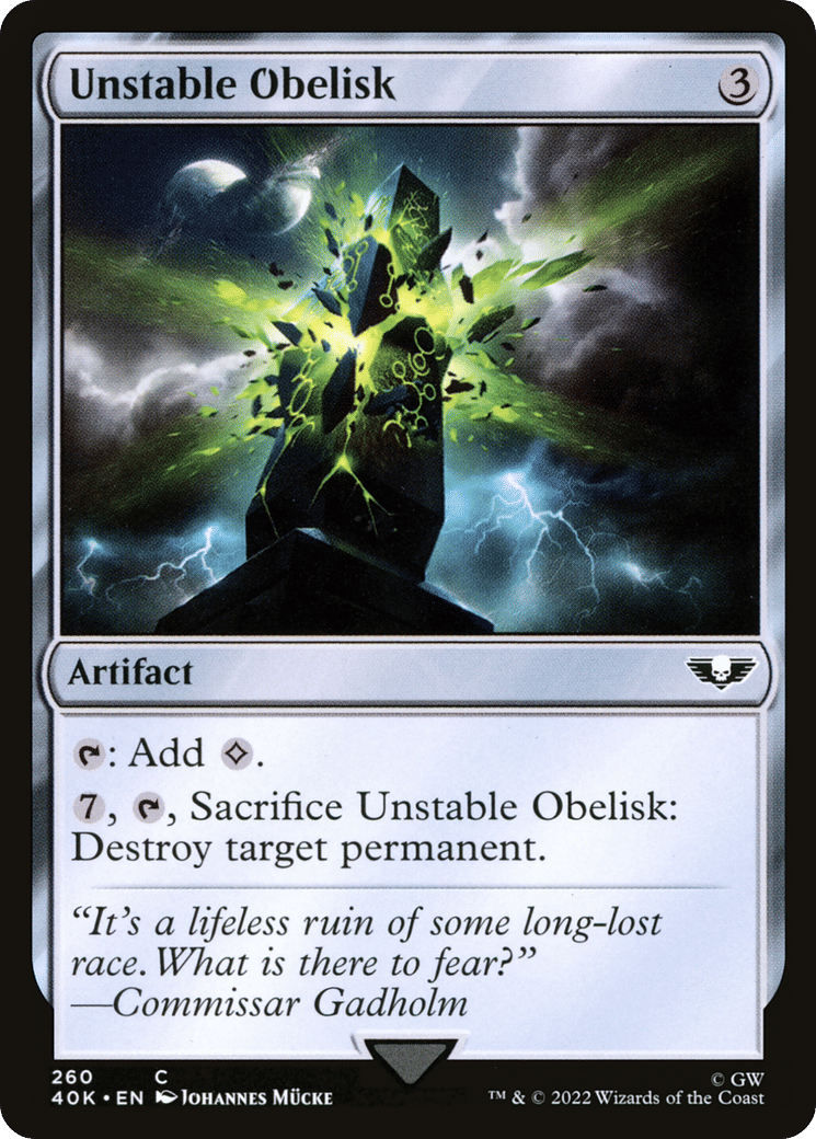 Unstable Obelisk — Warhammer 40,000 Commander — Magic: The Gathering