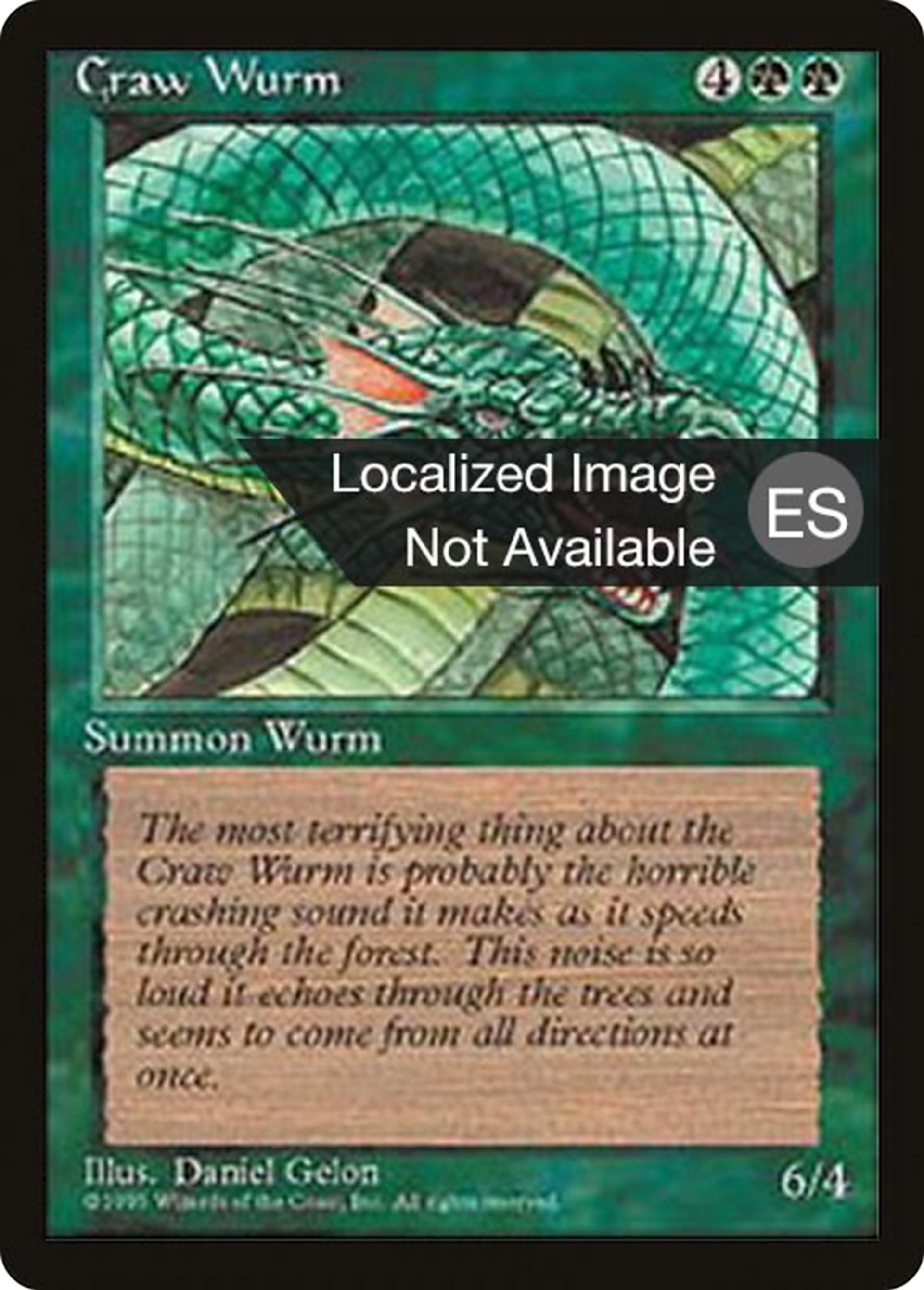 Craw Wurm — Fourth Edition Foreign Black Border — Magic: The Gathering