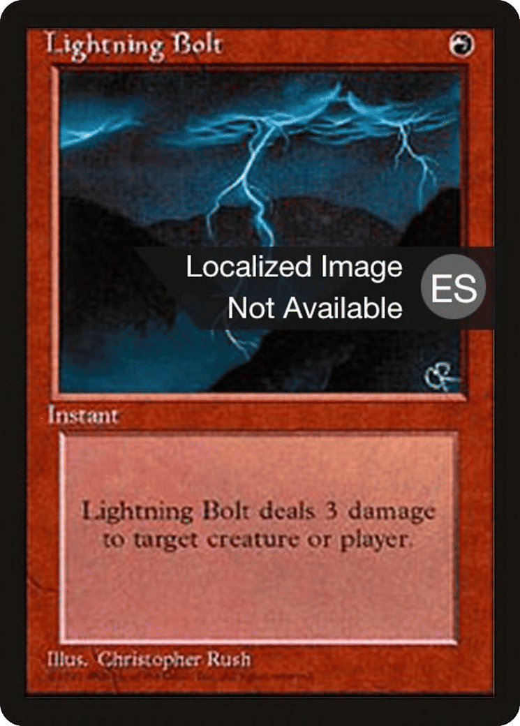 Lightning Bolt — Fourth Edition Foreign Black Border — Magic: The Gathering
