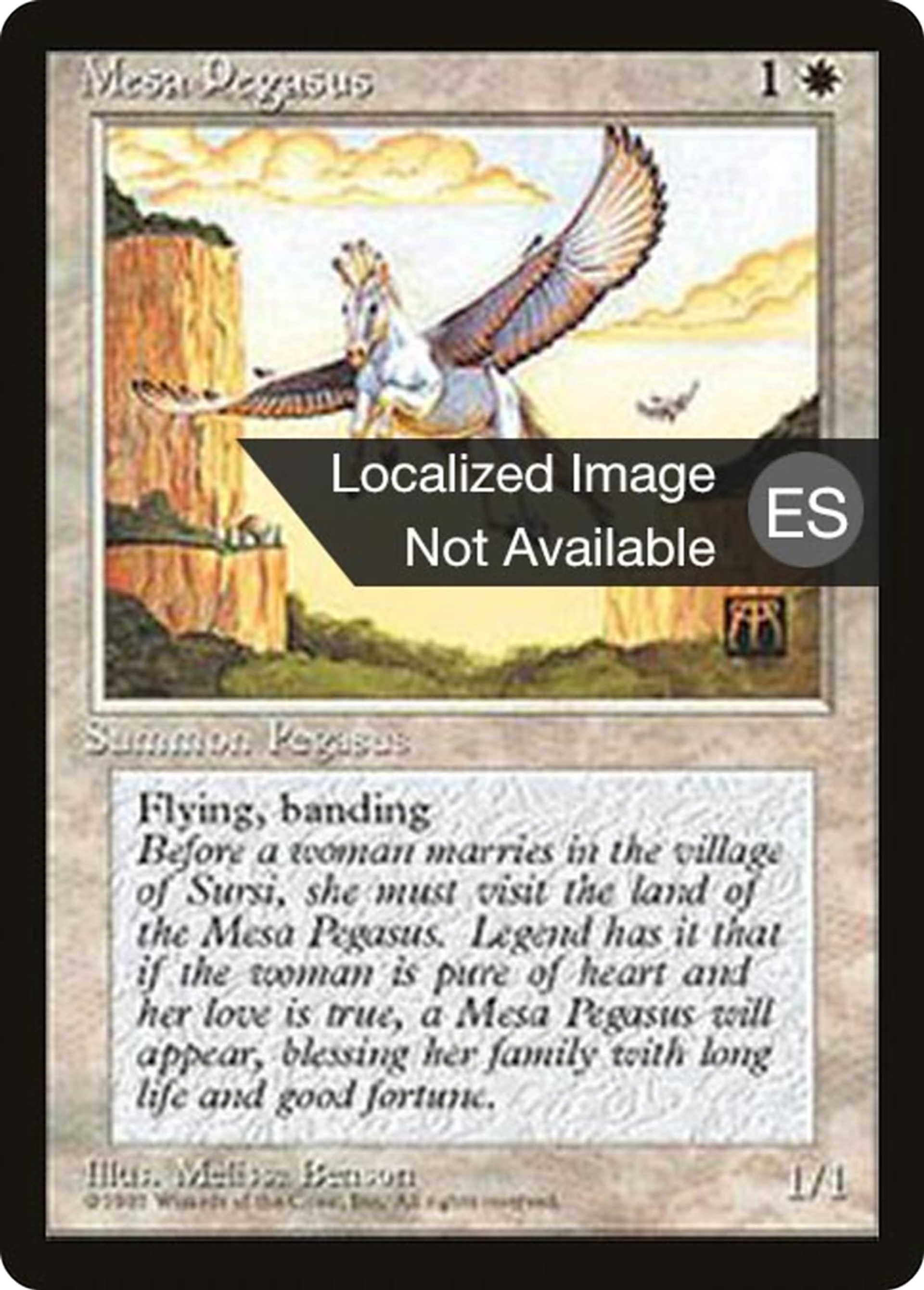 Mesa Pegasus — Fourth Edition Foreign Black Border — Magic: The Gathering