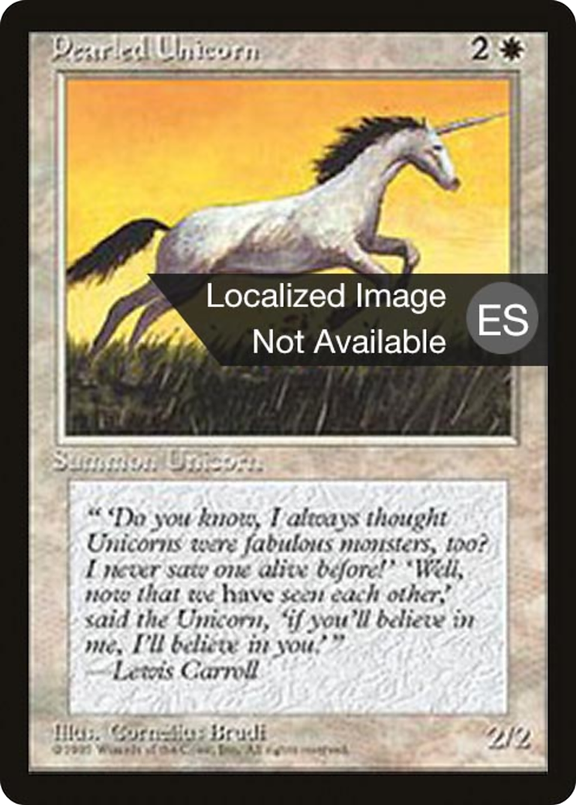 Pearled Unicorn — Fourth Edition Foreign Black Border — Magic: The Gathering