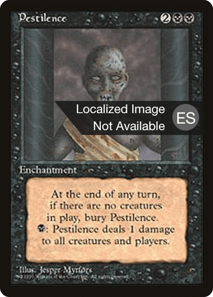Pestilence — Fourth Edition Foreign Black Border — Magic: The Gathering