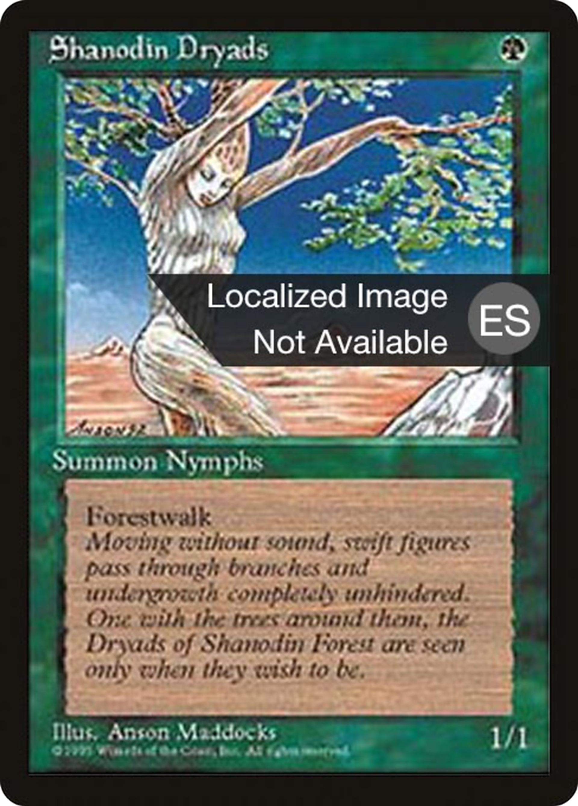 Shanodin Dryads — Fourth Edition Foreign Black Border — Magic: The Gathering