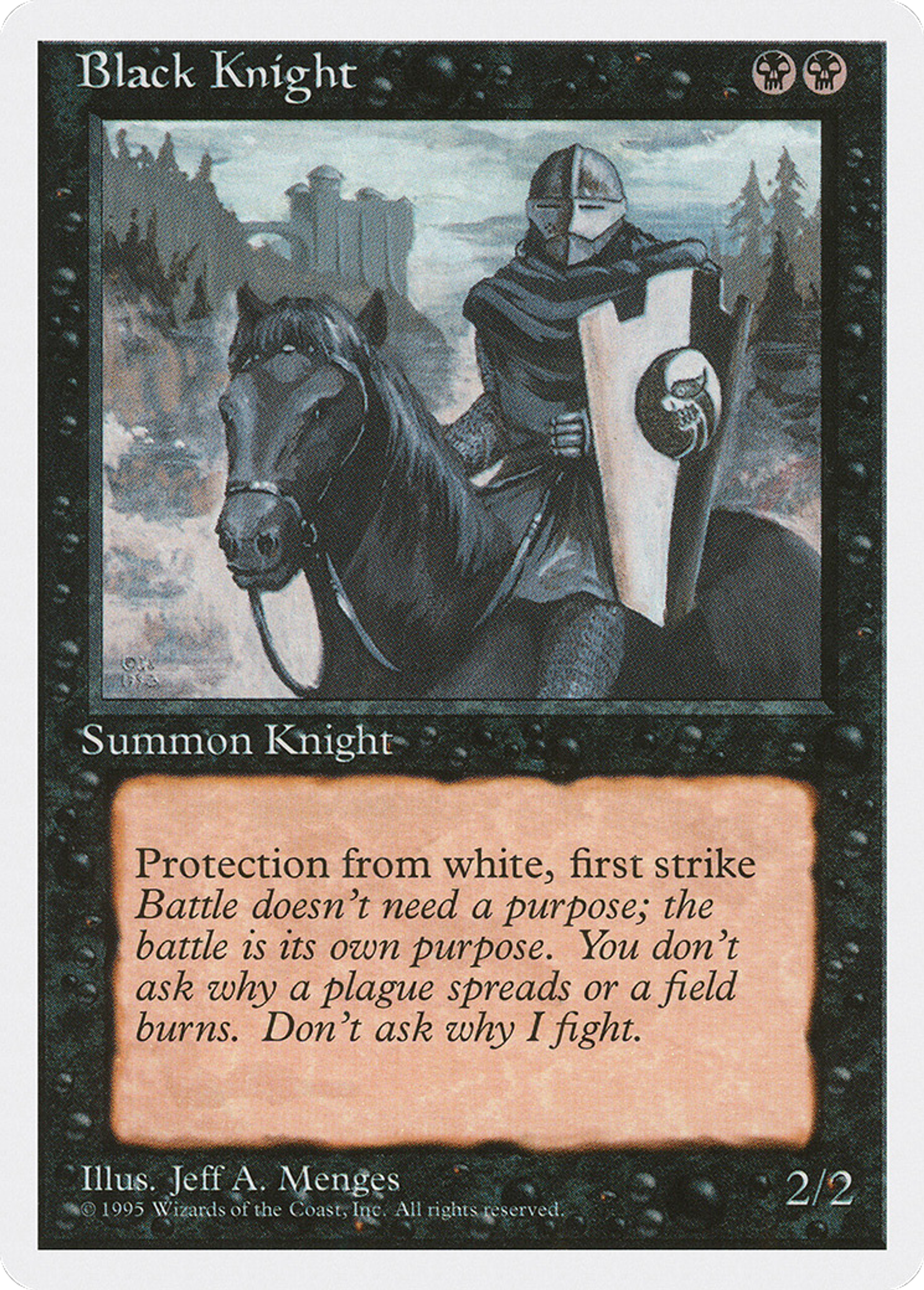 Black Knight — Fourth Edition — Magic: The Gathering