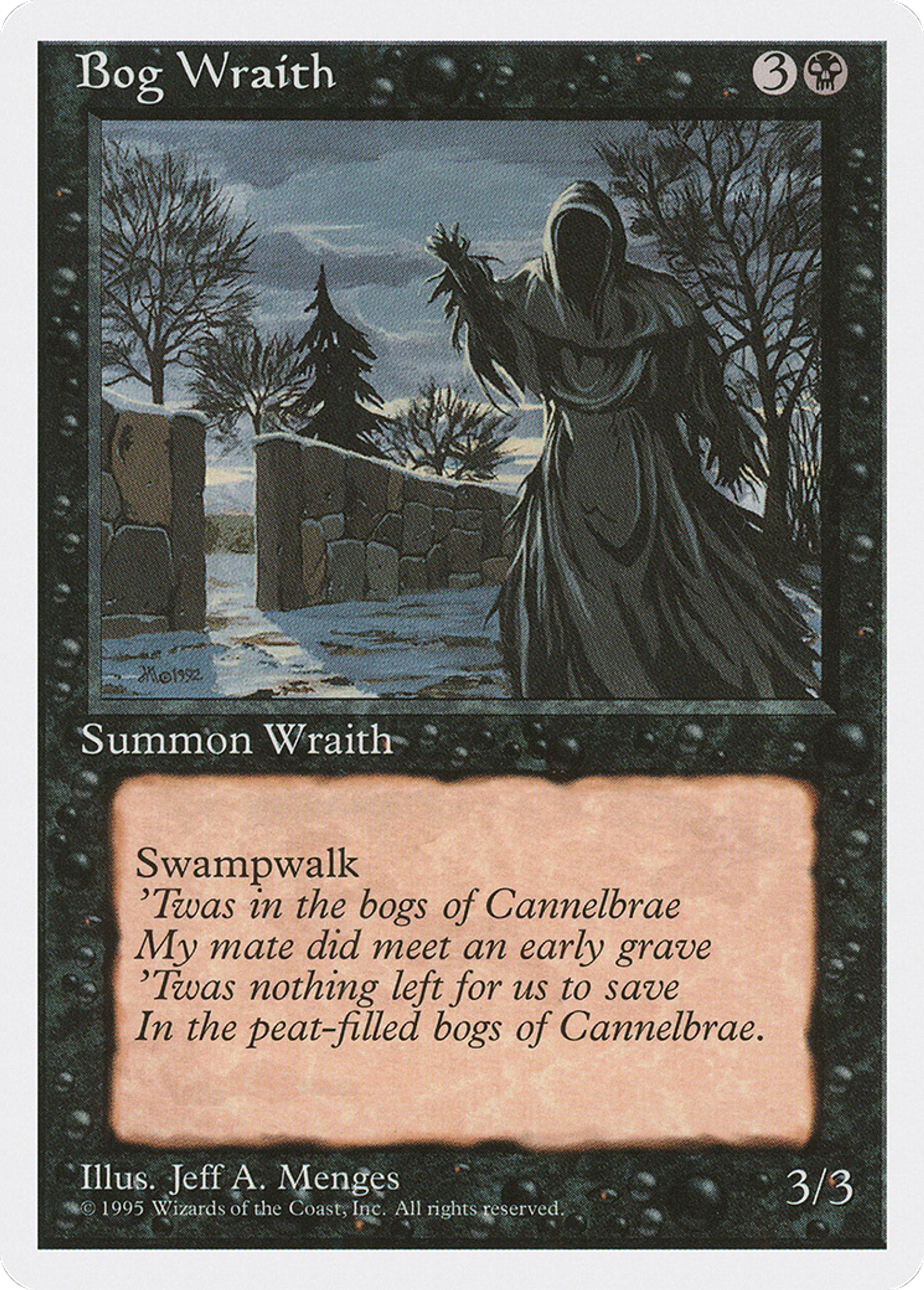 Bog Wraith — Fourth Edition — Magic: The Gathering