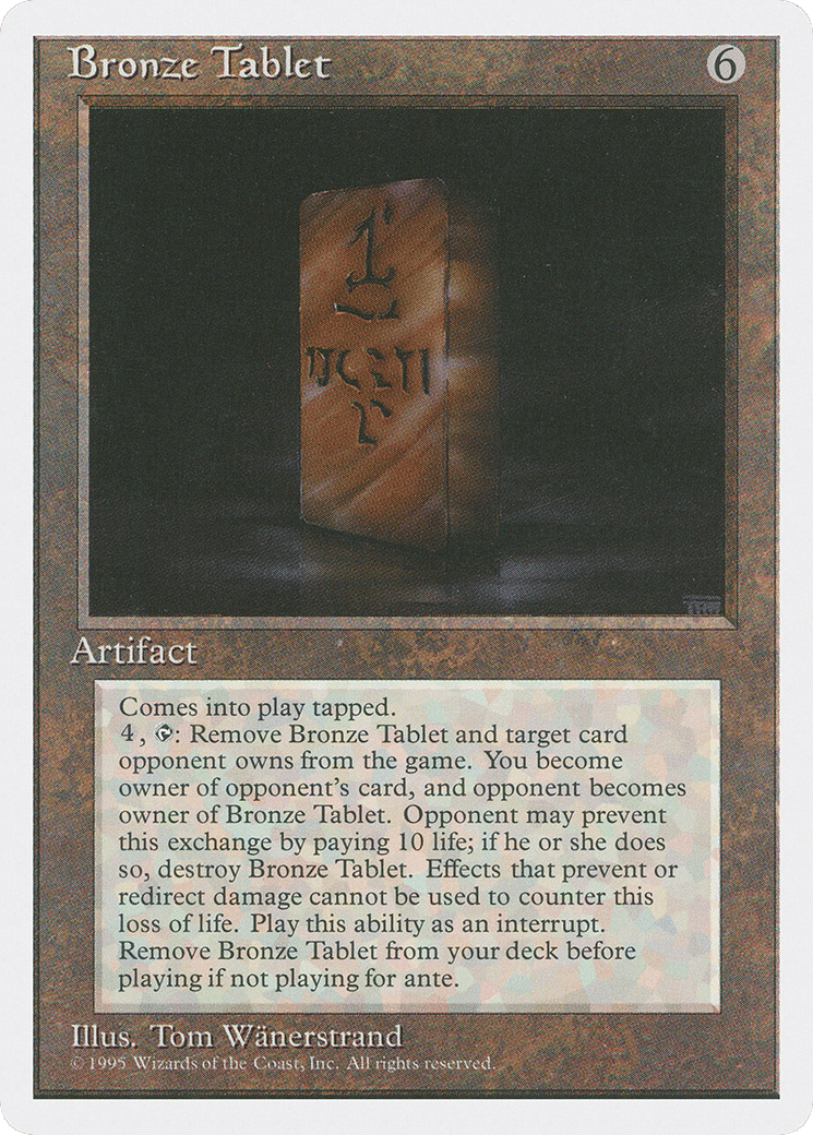 Bronze Tablet — Fourth Edition — Magic: The Gathering