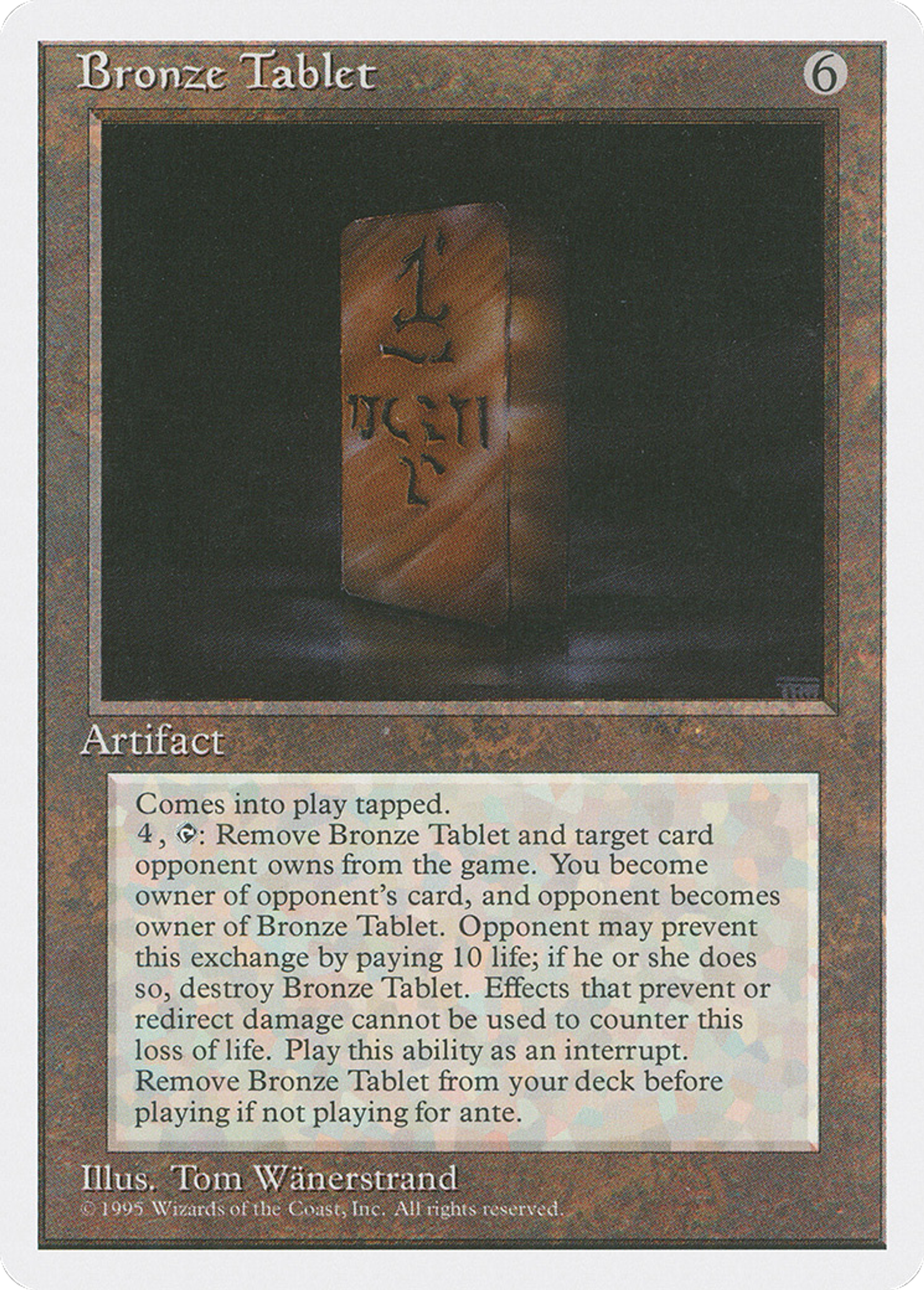 Bronze Tablet — Fourth Edition — Magic: The Gathering