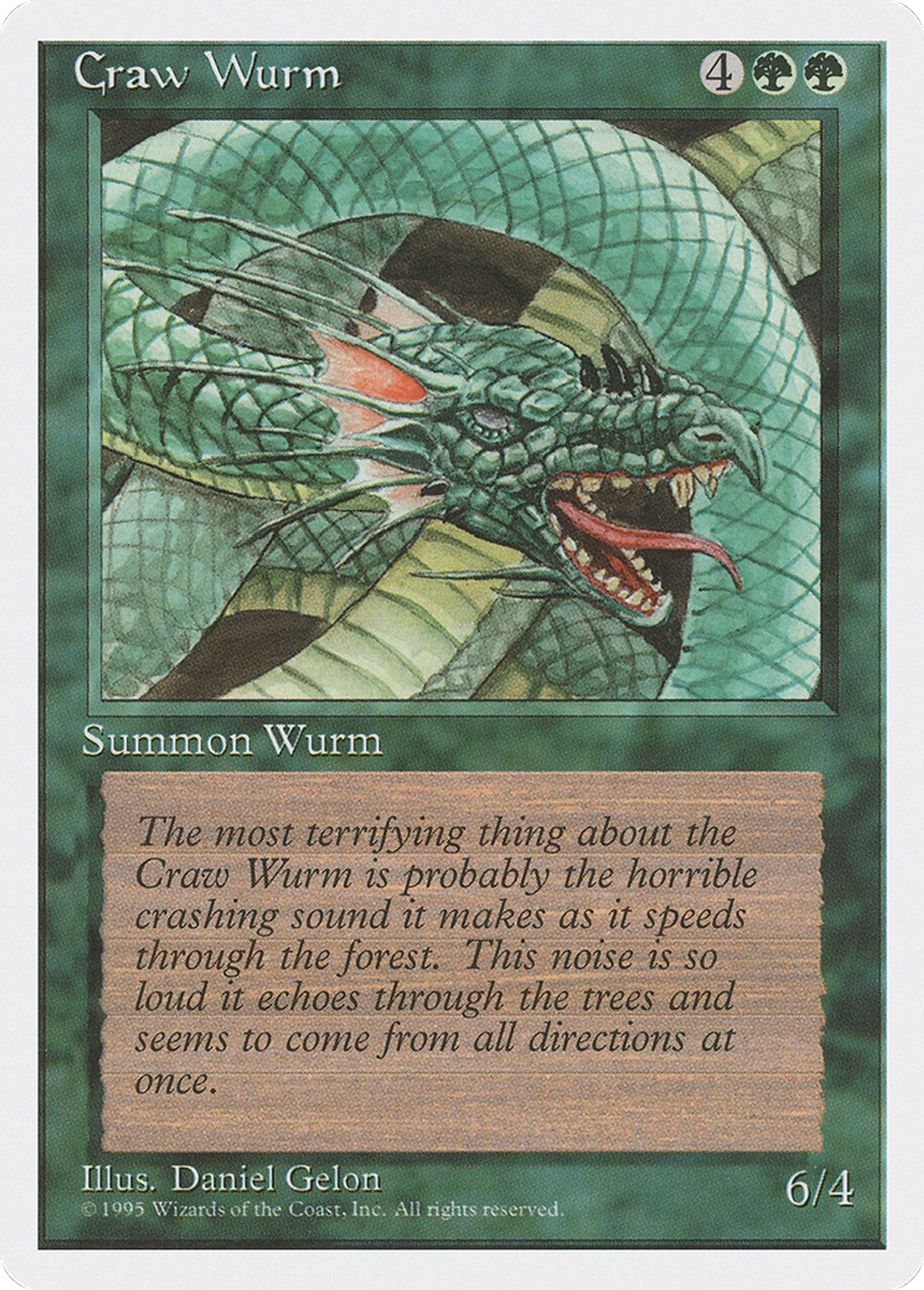 Craw Wurm — Fourth Edition — Magic: The Gathering