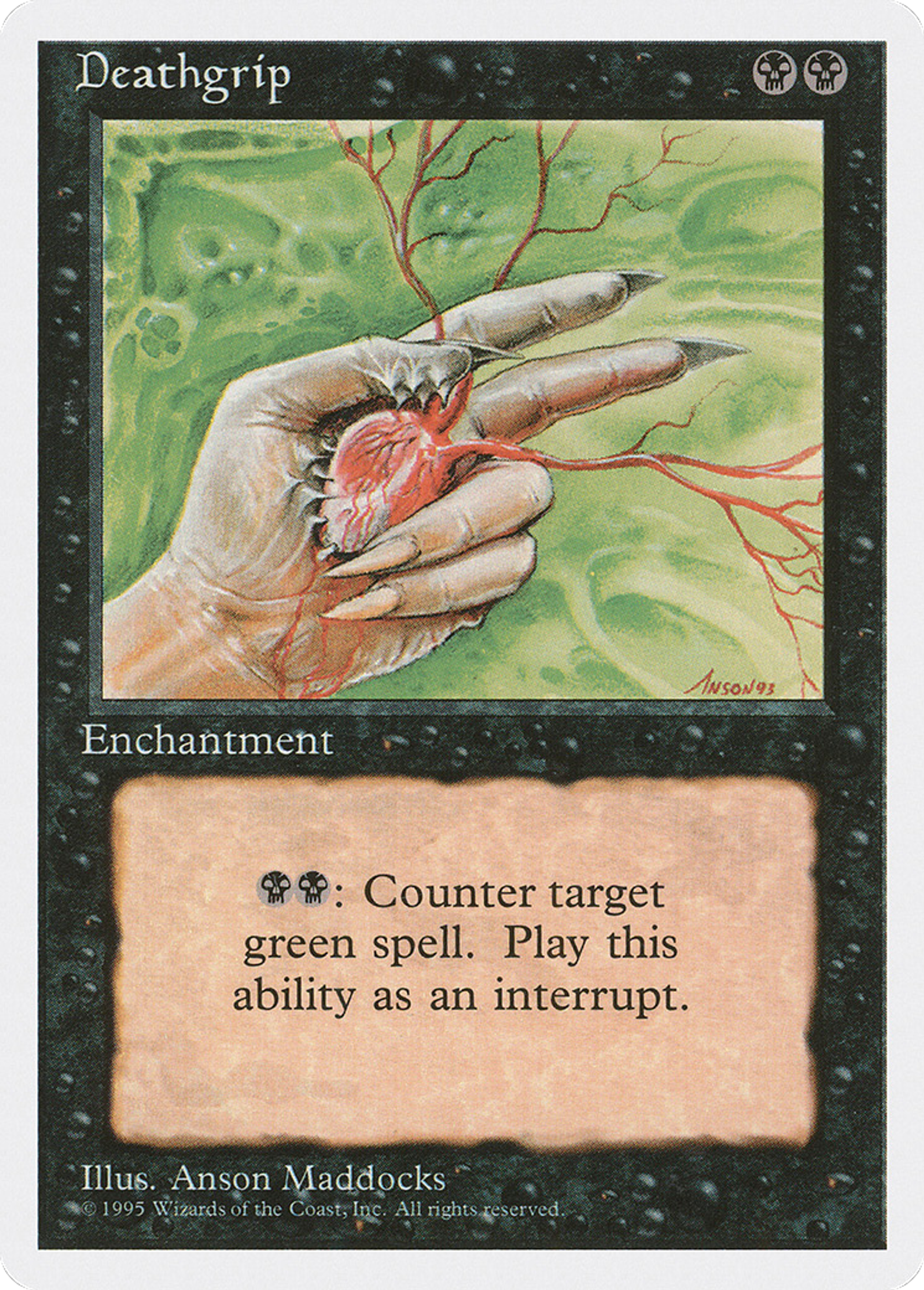 Deathgrip — Fourth Edition — Magic: The Gathering